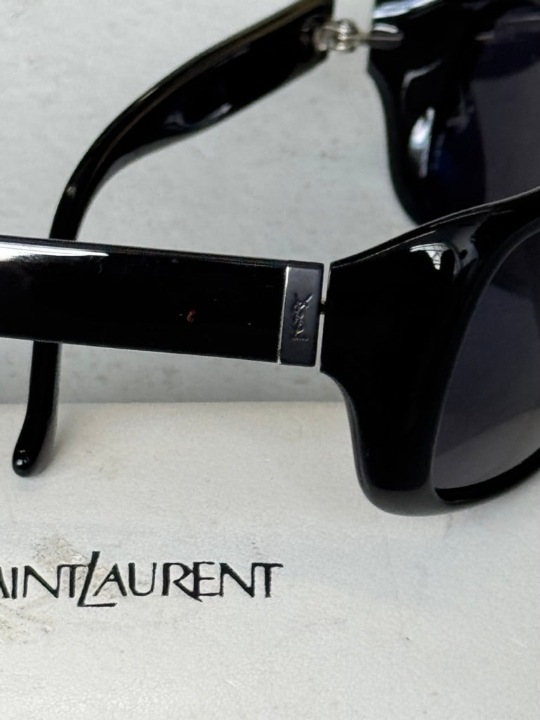 Yves Saint Laurent Black Sunglasses (OS)