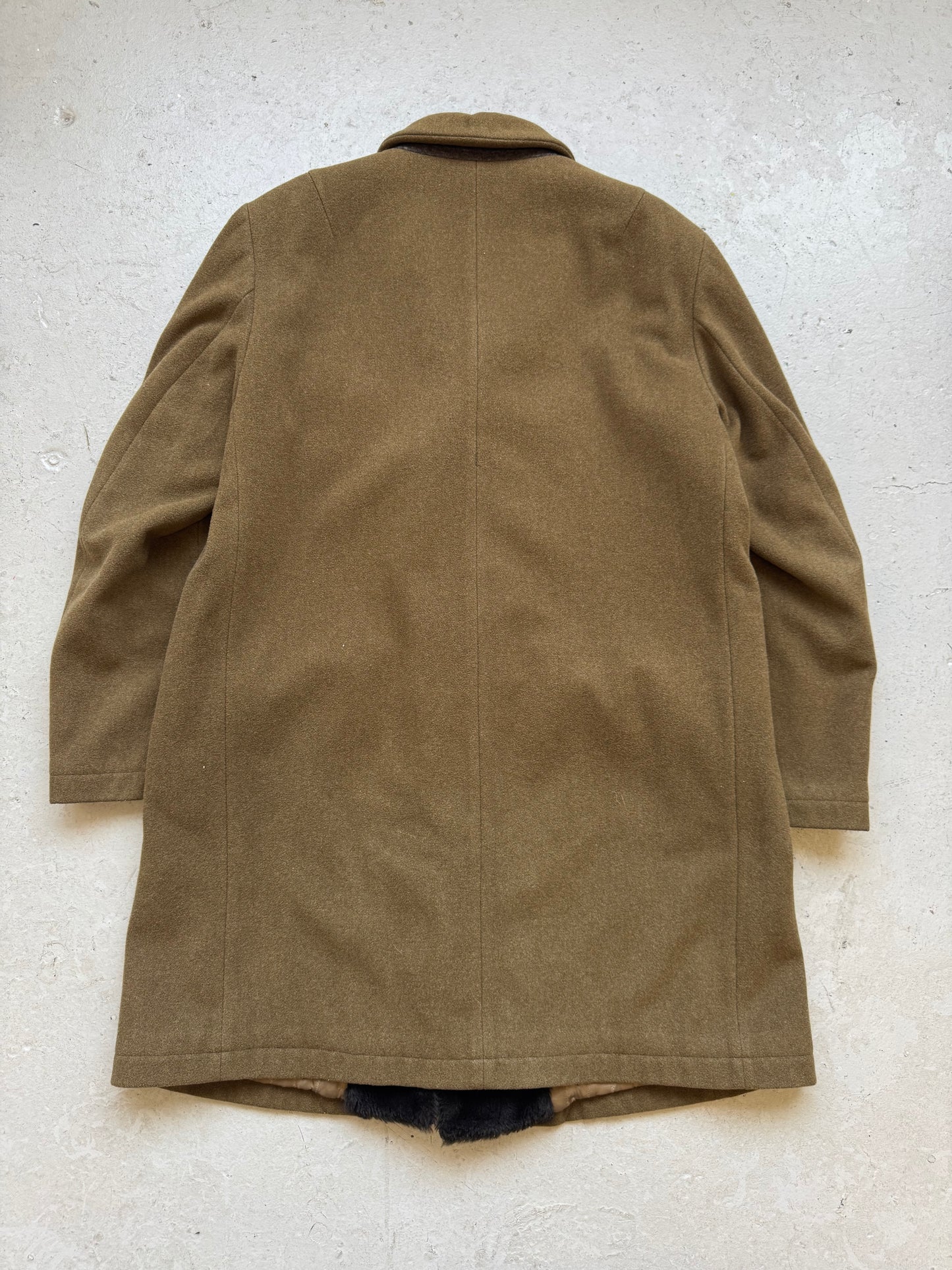 Dries Van Noten Olive Wool Trench Coat (50)