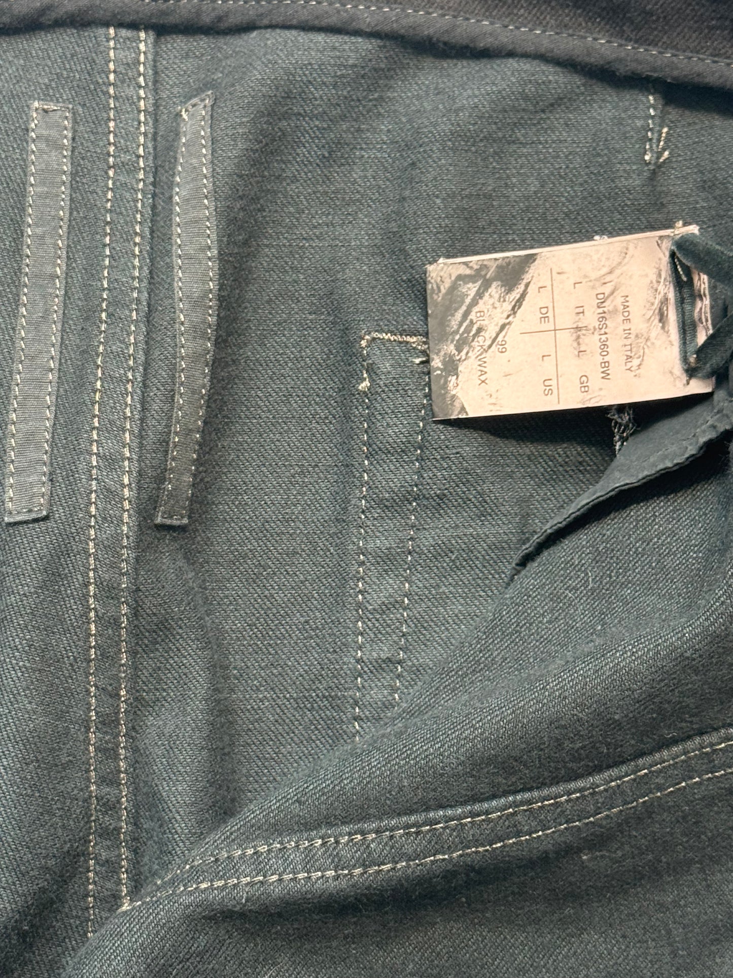 Rick Owens DRKSHDW SS16 Waxed Aircut Denim (L)