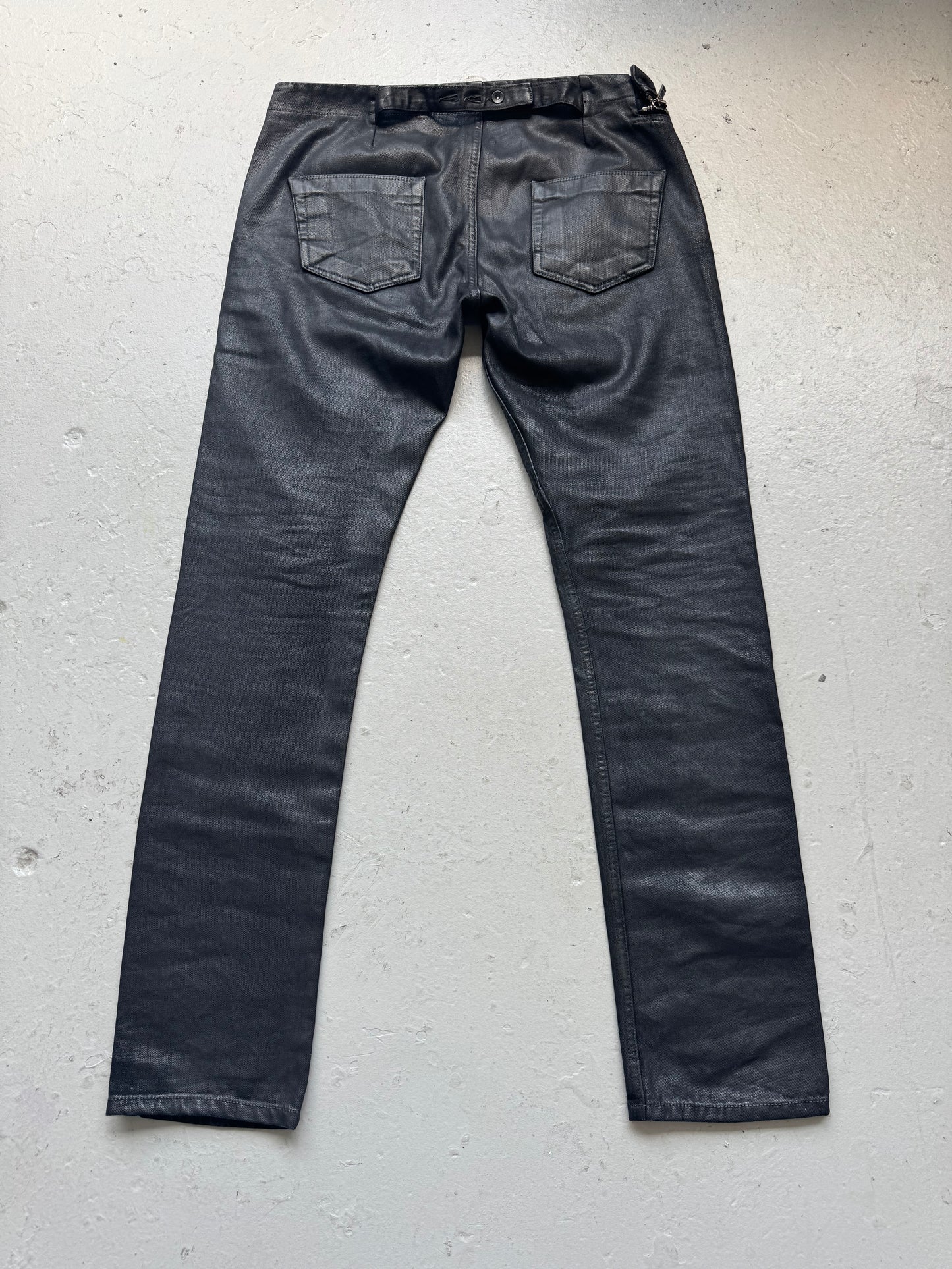 Rick Owens DRKSHDW SS16 Waxed Aircut Denim (L)