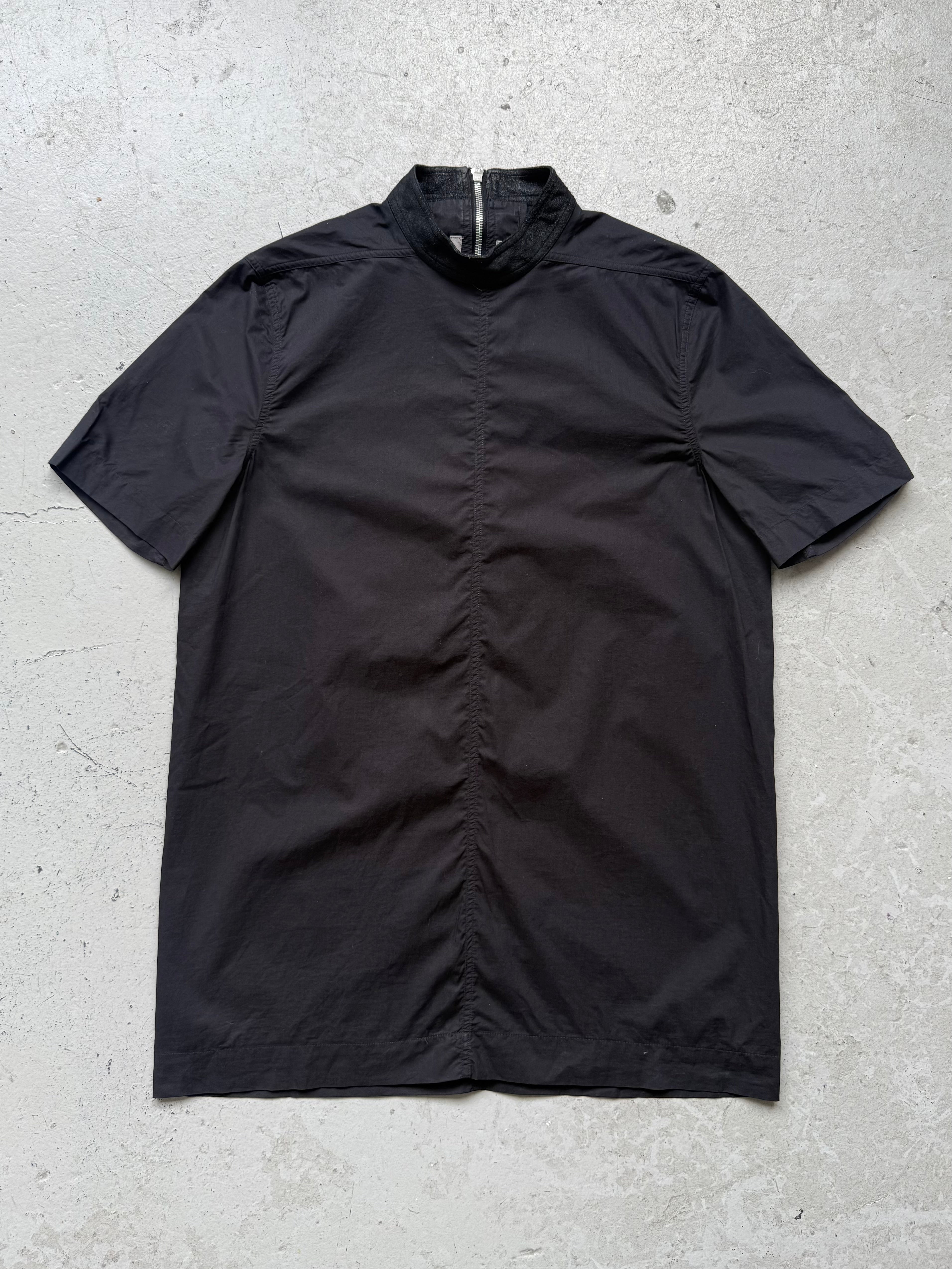 Rick Owens SS15 FAUN Blistered Lambskin Collar Short Sleeve Shirt