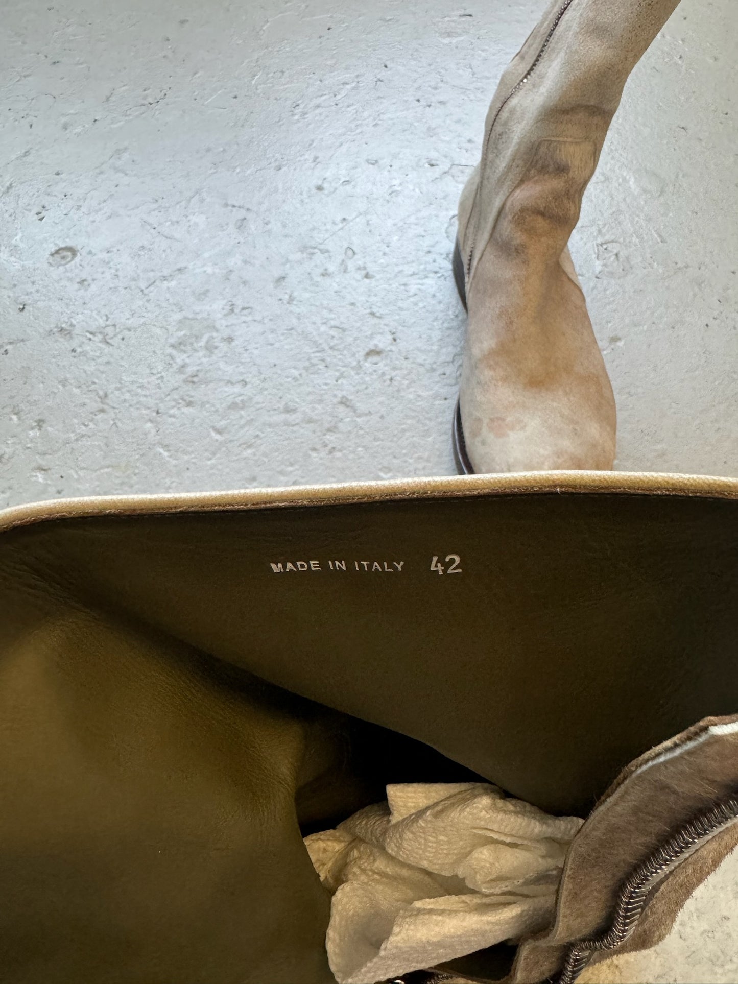 Rick Owens AW18 SISYPHUS Cinnamon Ponyhair Cop Boots (42)