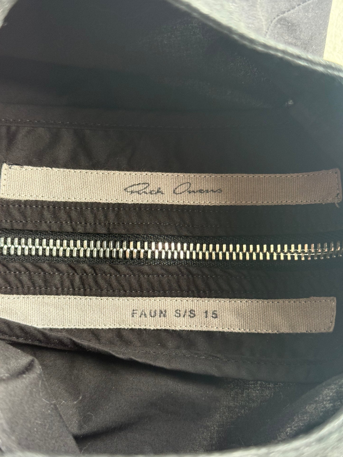 Rick Owens SS15 FAUN Blistered Lambskin Collar Short Sleeve Shirt (48)