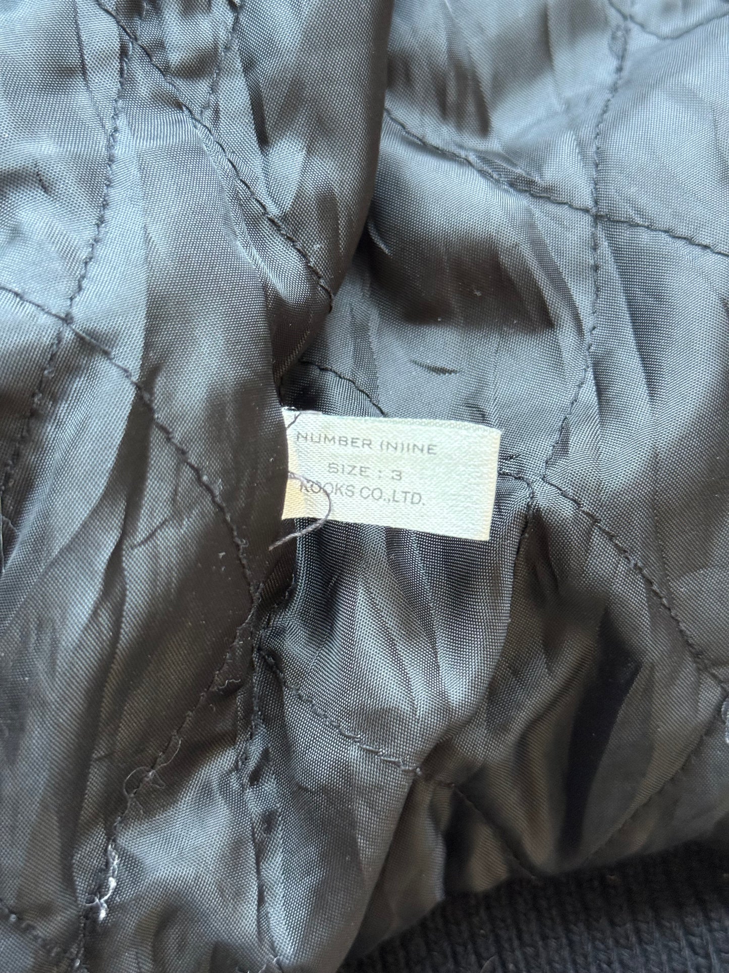 Number (N)ine Black Varsity Jacket With Leather Sleeves (3)