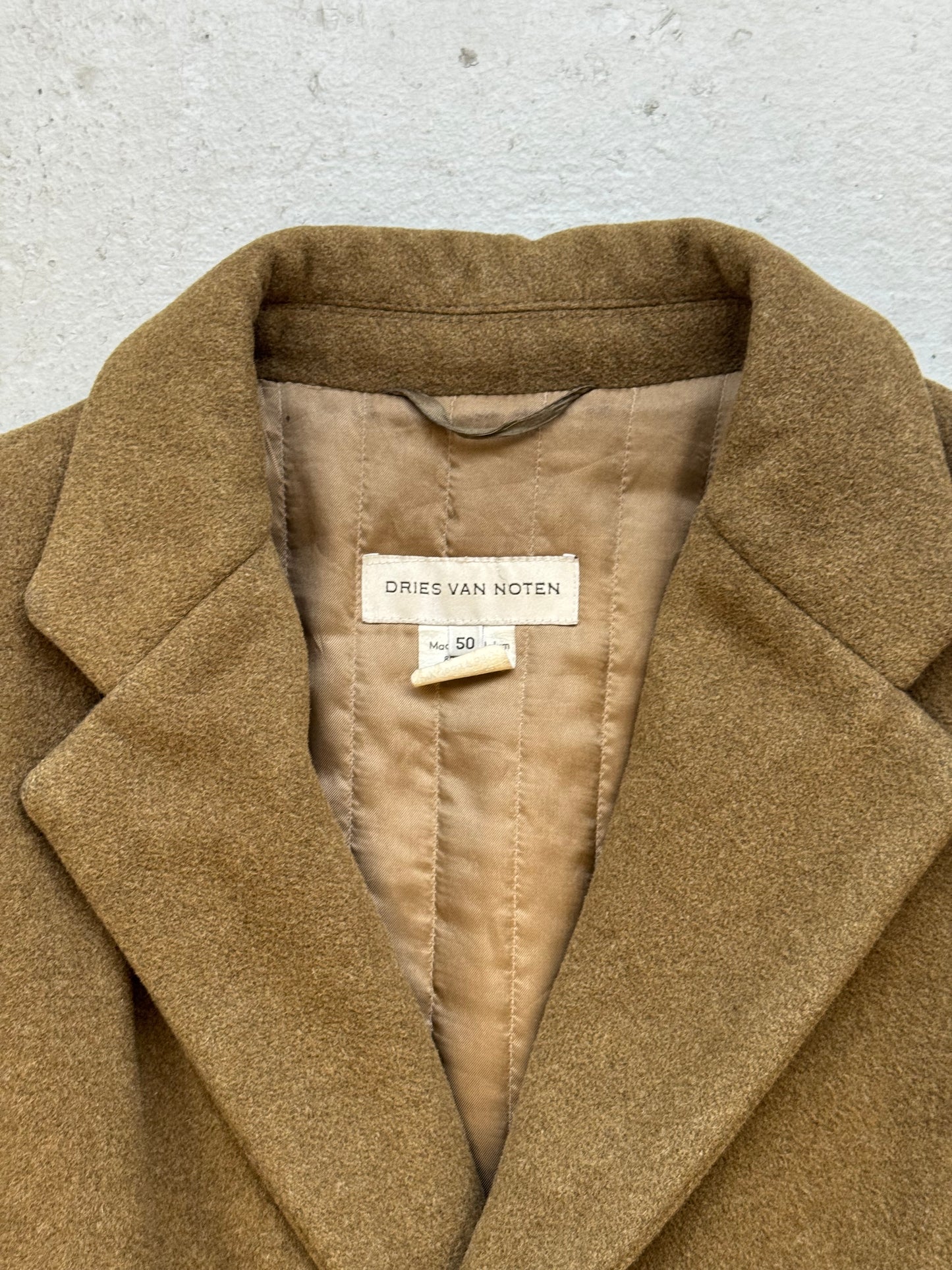Dries Van Noten Olive Wool Trench Coat (50)