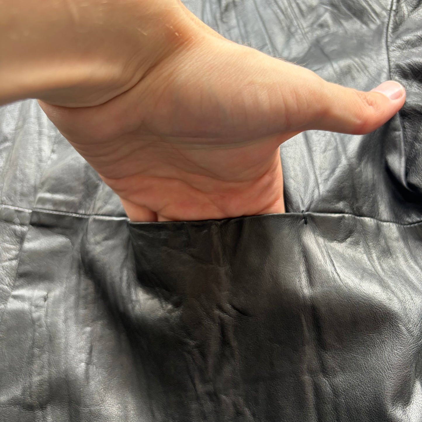 Ma+ Black Leather Button Up Shirt (S)