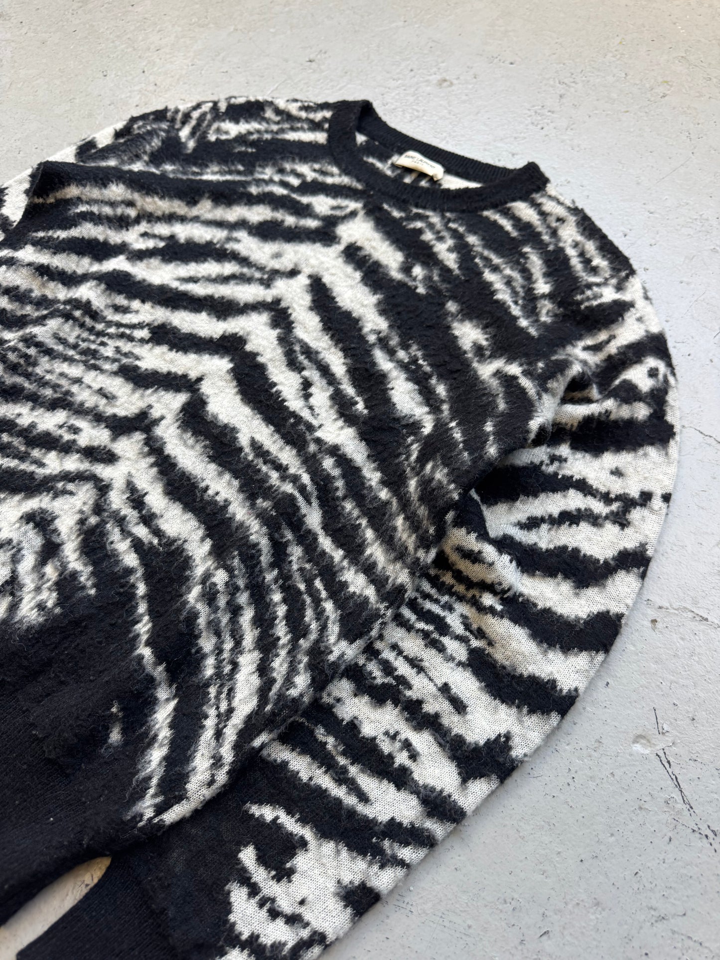 Saint Laurent Paris 2014 Zebra Print Sweater (S)