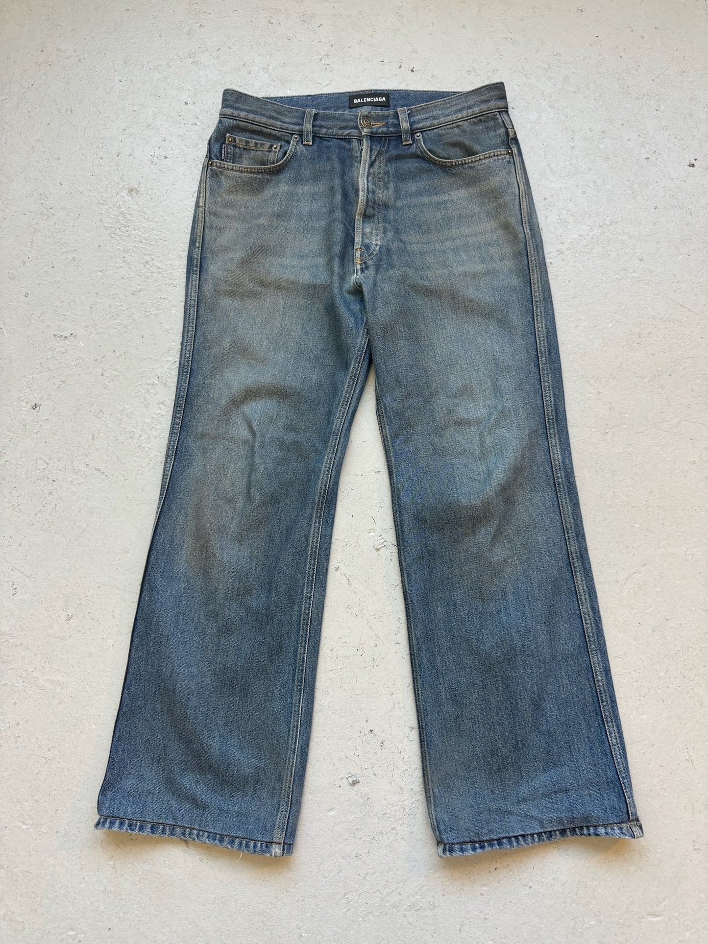 Balenciaga Light Wash Bootcut Denim (30)