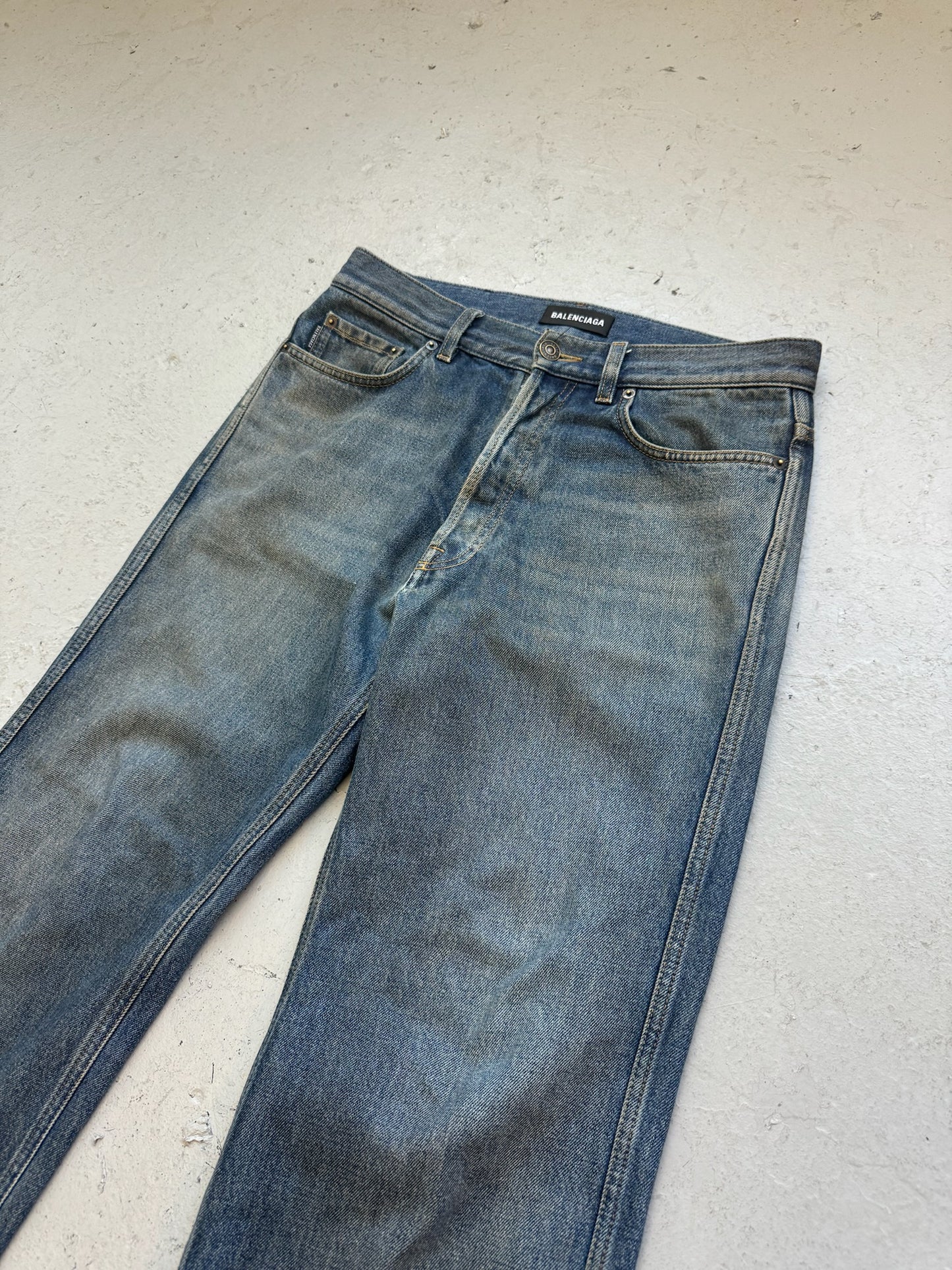 Balenciaga Light Wash Bootcut Denim (30)