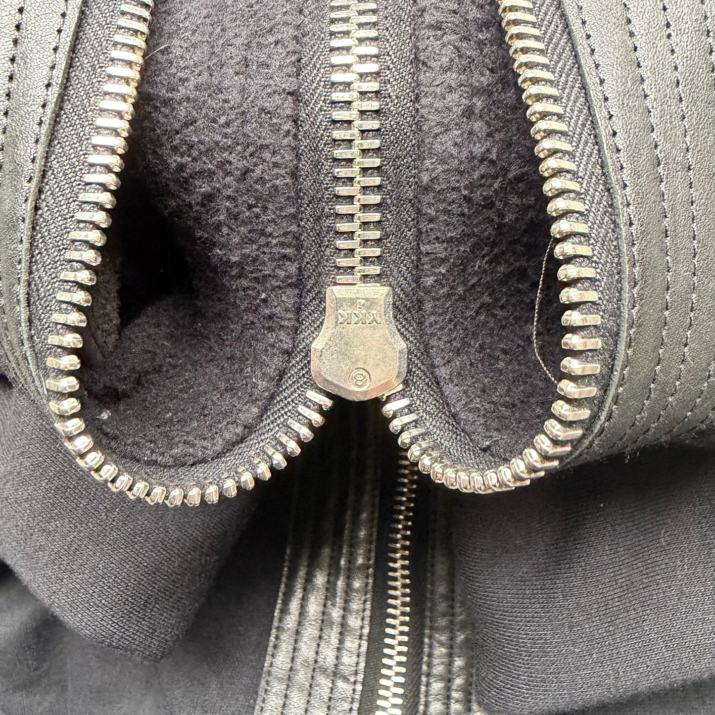 Rick Owens SS14 VICIOUS Leather Trim Black Gimp Hoodie (XS)