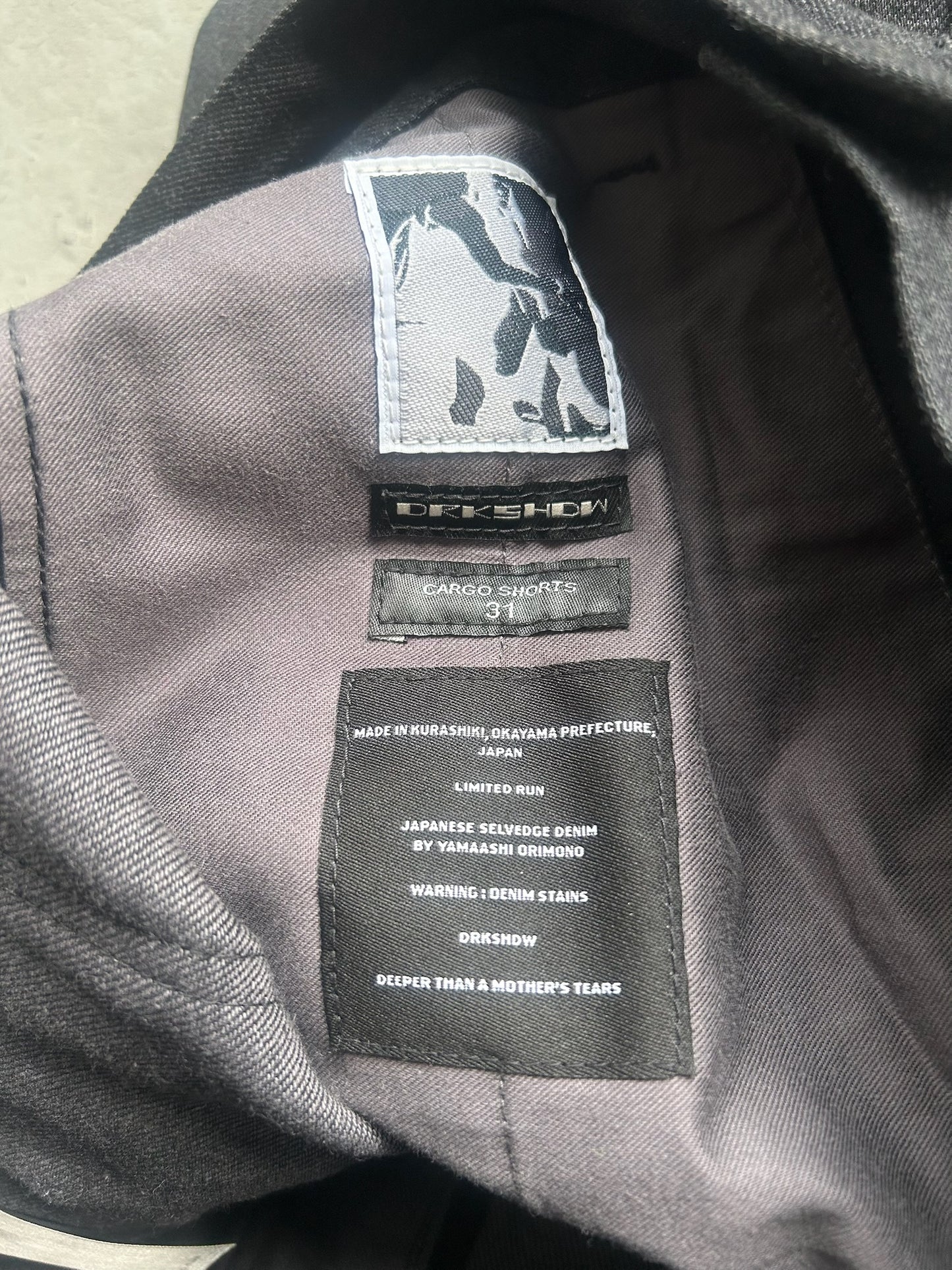 Rick Owens DRKSHDW SS22 Japanese Denim Drop Crotch Shorts (31)