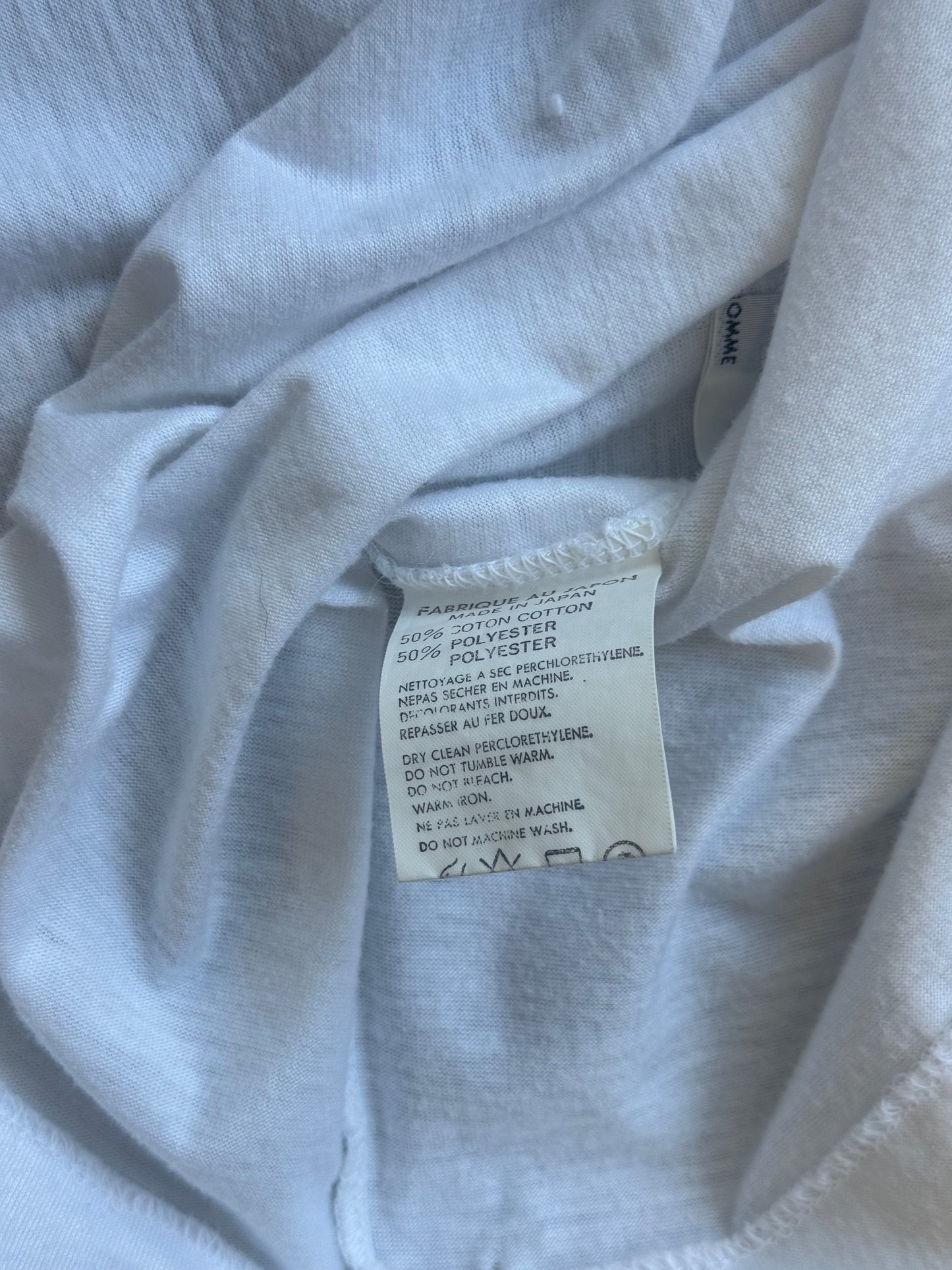 Yohji Yamamoto Pour Homme 50% Cotton 50% Poly White Short Sleeve (XL)