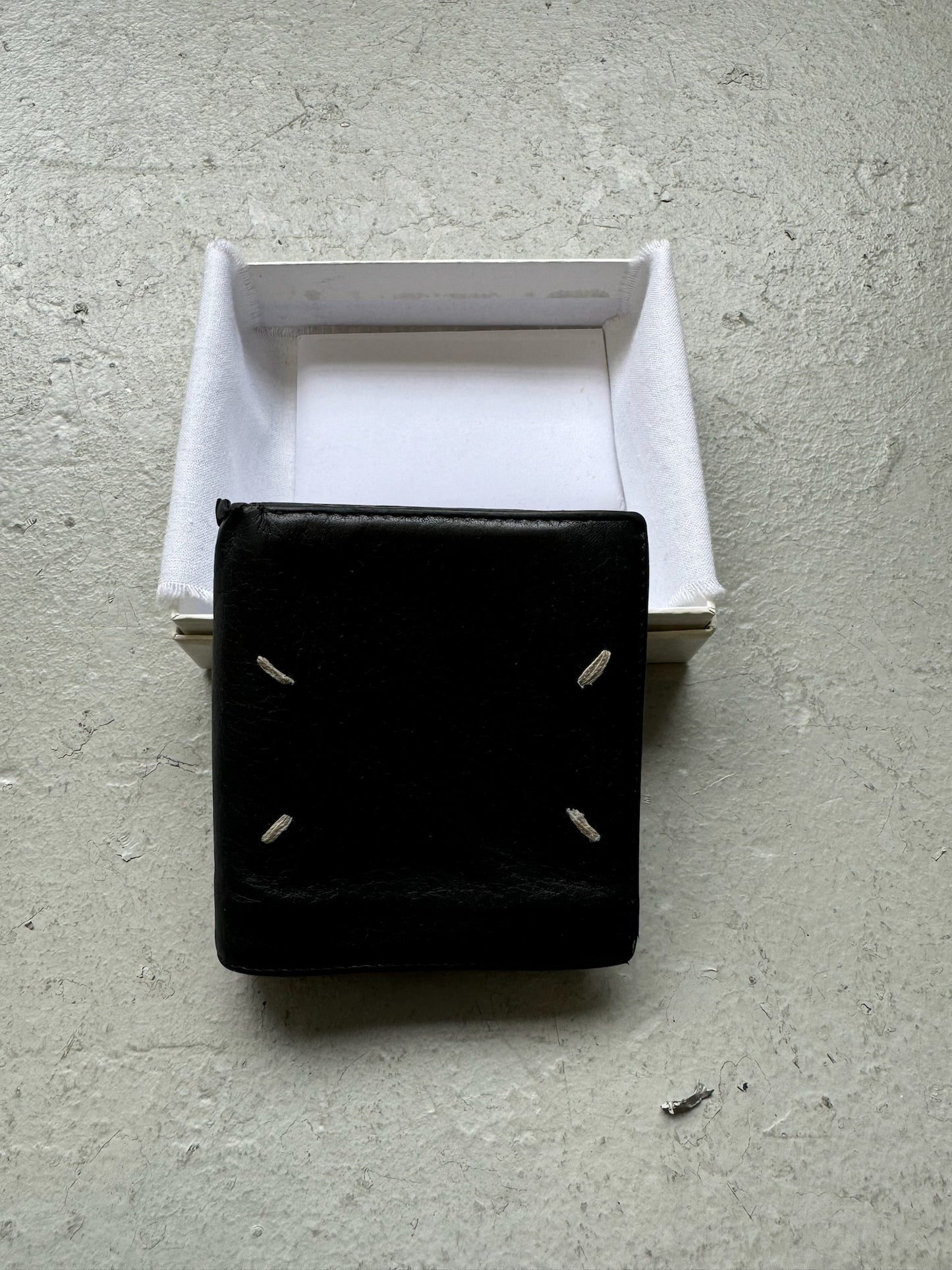 Maison Margiela Black Small Tri Fold Wallet With Box (OS)
