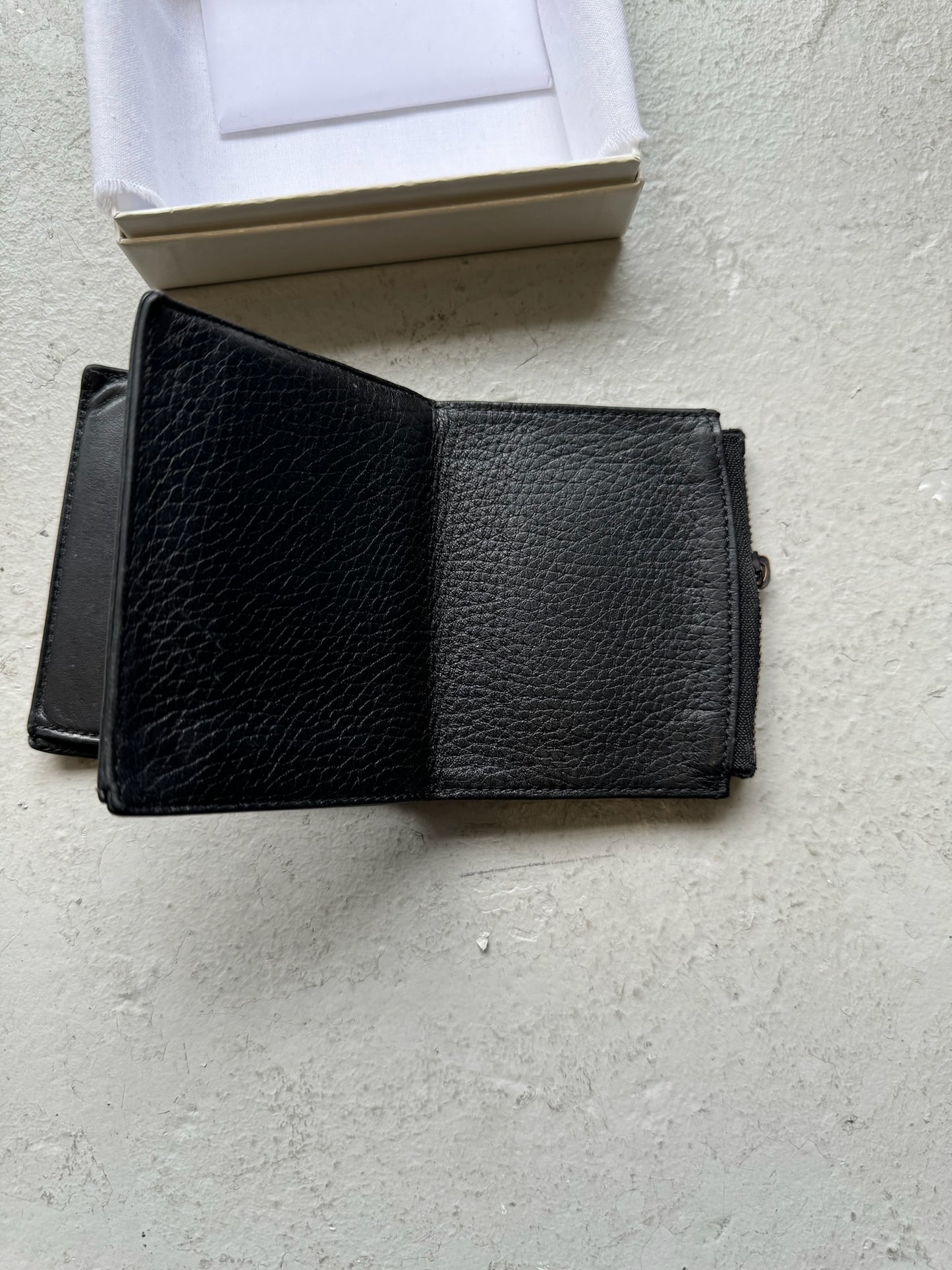 Maison Margiela Black Small Tri Fold Wallet With Box (OS)