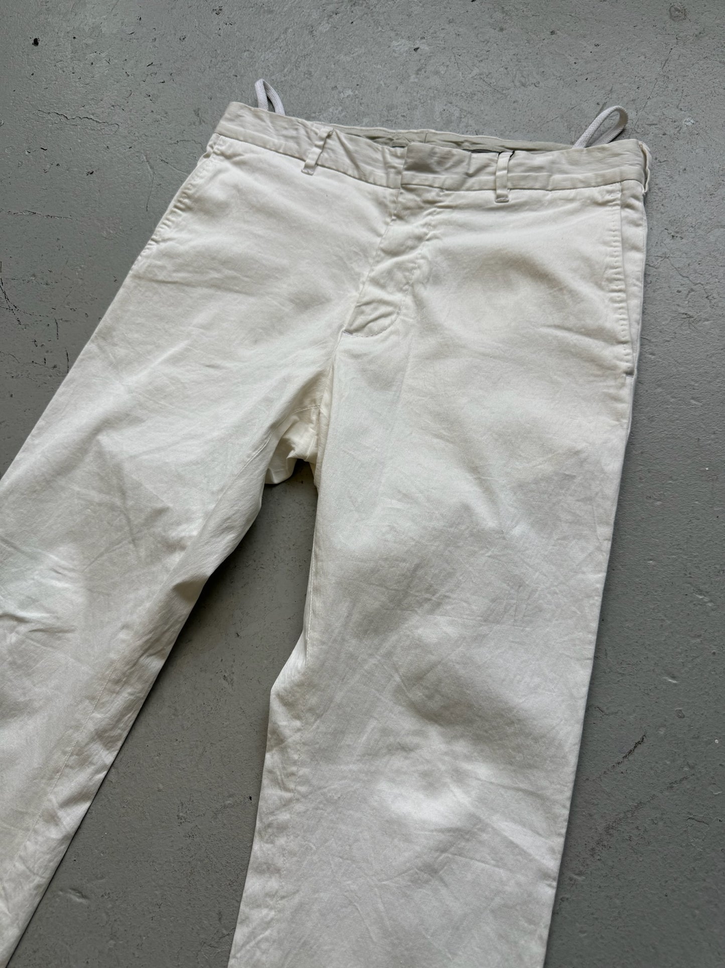 Helmut Lang Cream Trousers (48)
