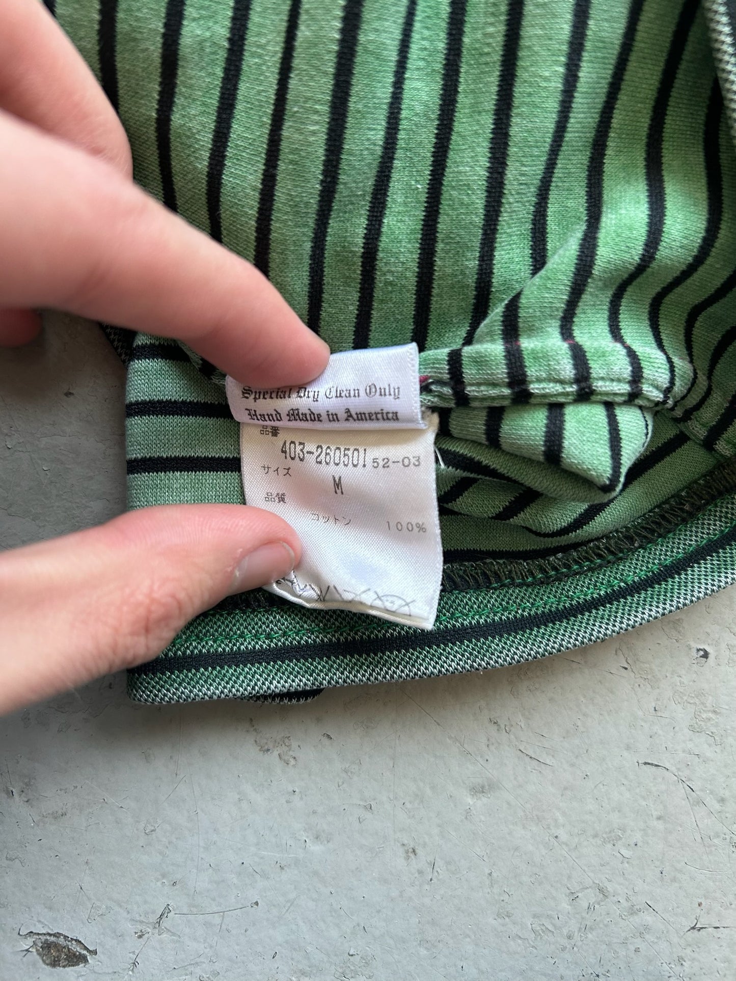 Diamond Dogs Green Striped Polo (M)