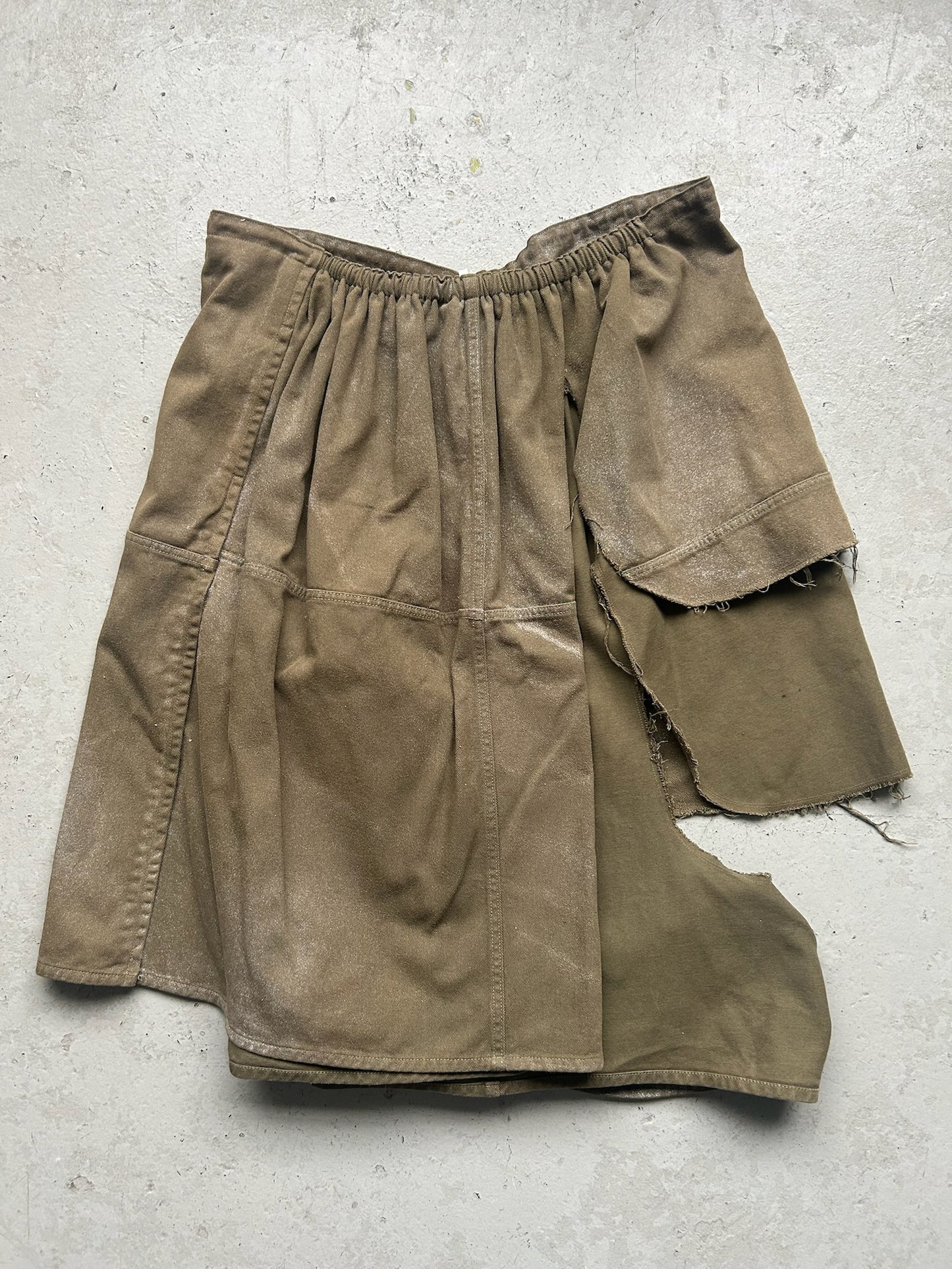 Comme Des Garcons AD2003 Army Deconstructed Glitter Skirt (OS)