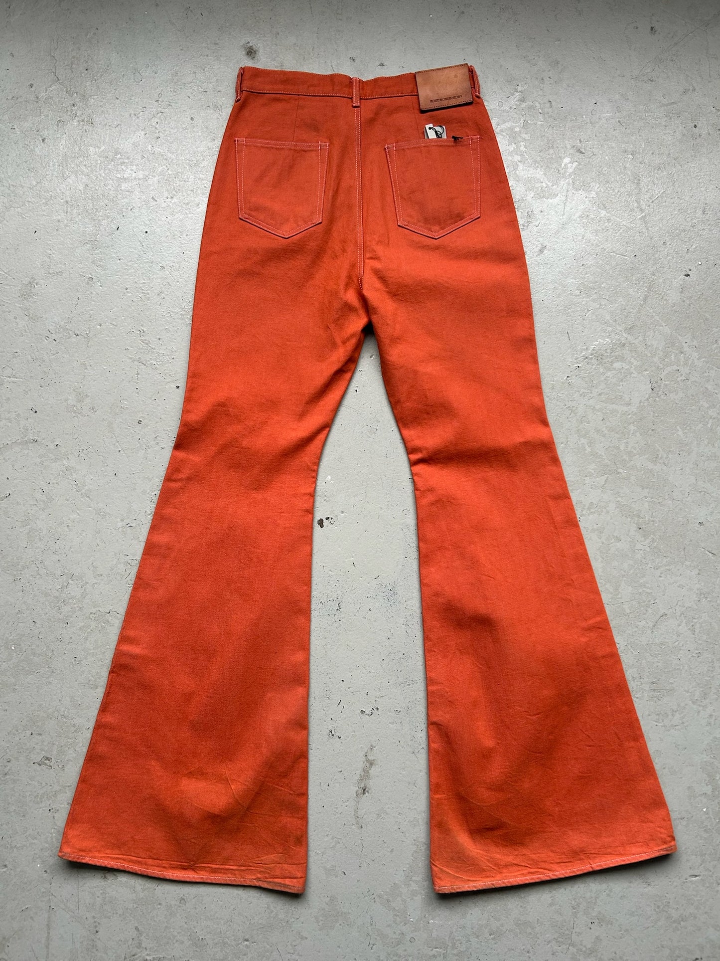 Rick Owens DRKSHDW Japanese Selvedge Orange Bolan Bootcut Denim (32)