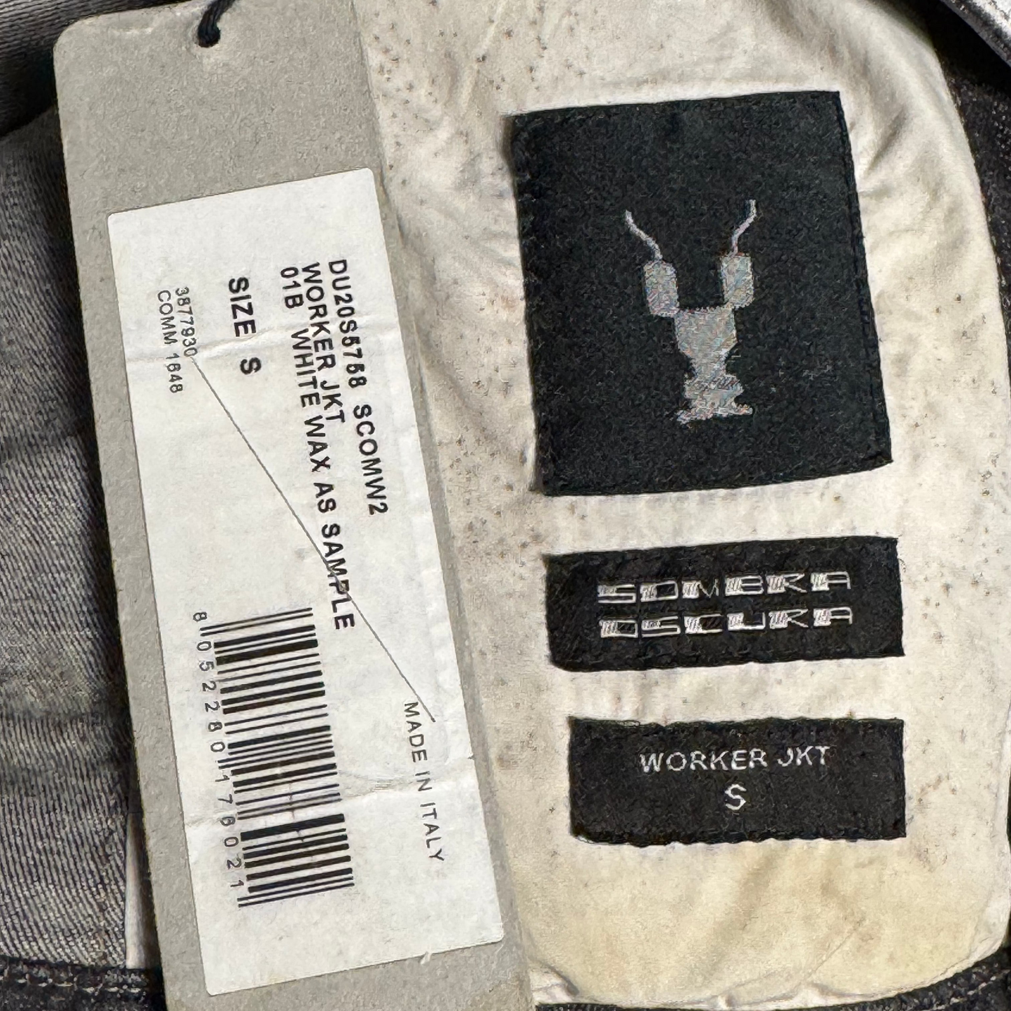 Rick Owens DRKSHDW White Wax Sample Worker Jacket (S)