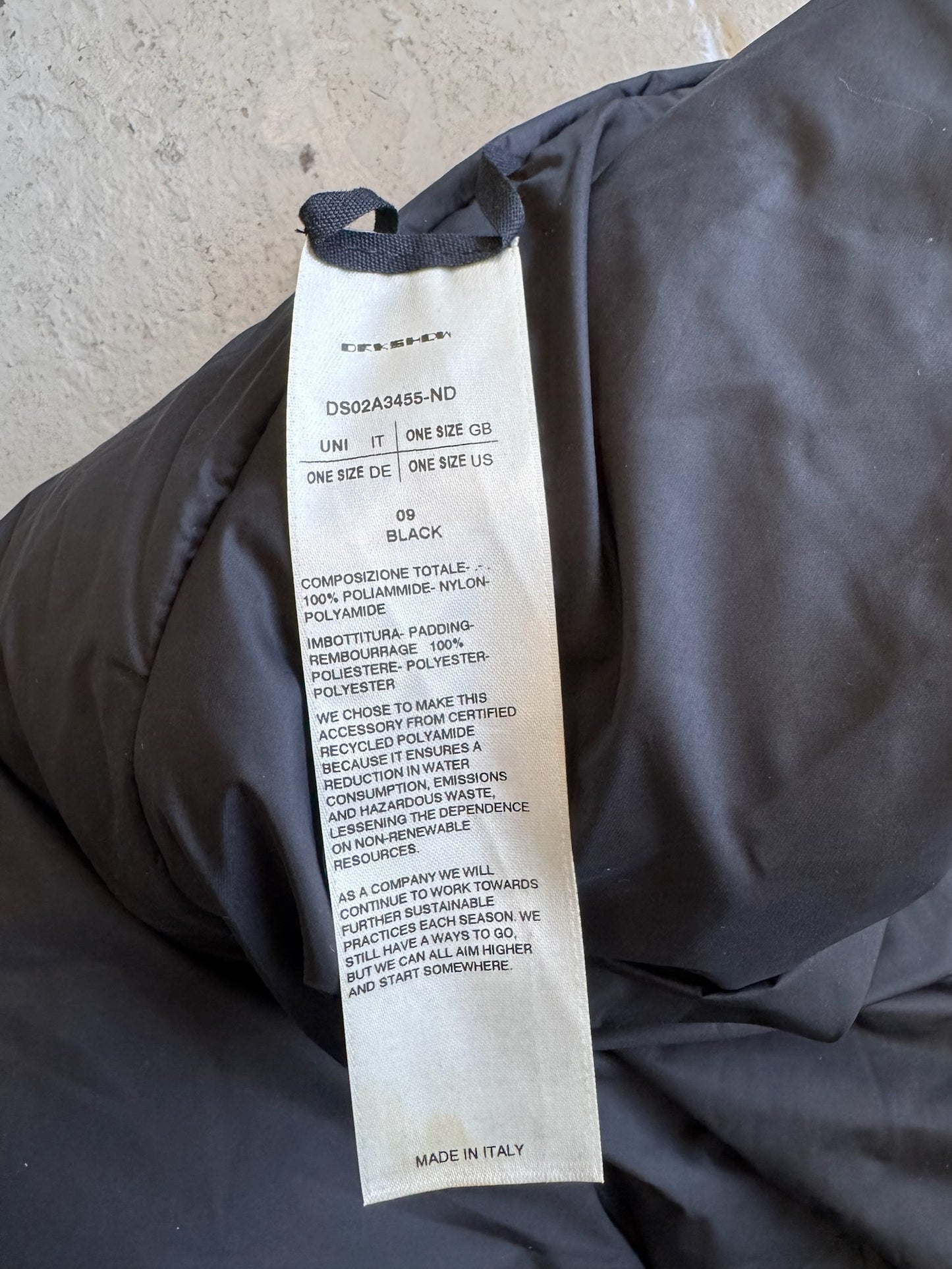 Rick Owens DRKSHDW Puffer Scarf (OS)