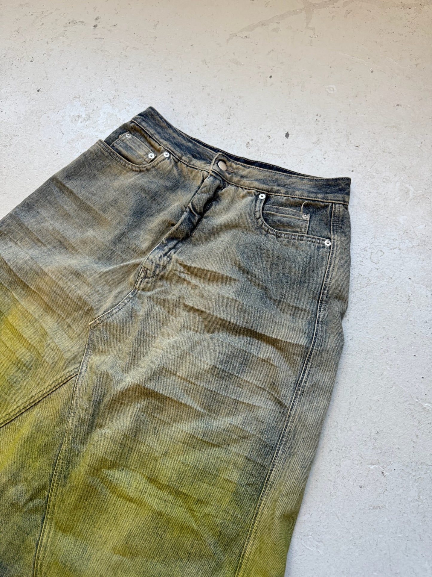 Rick Owens FW23 Luxor Pearl/Acid Degrade Godet Skirt (30)