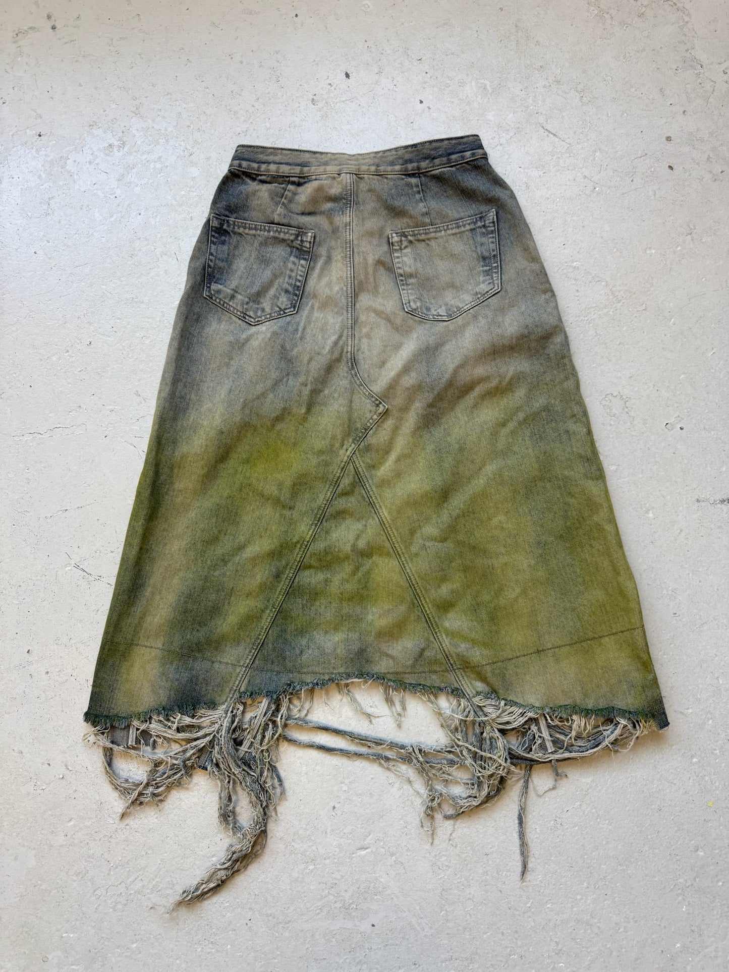 Rick Owens FW23 Luxor Pearl/Acid Degrade Godet Skirt (30)