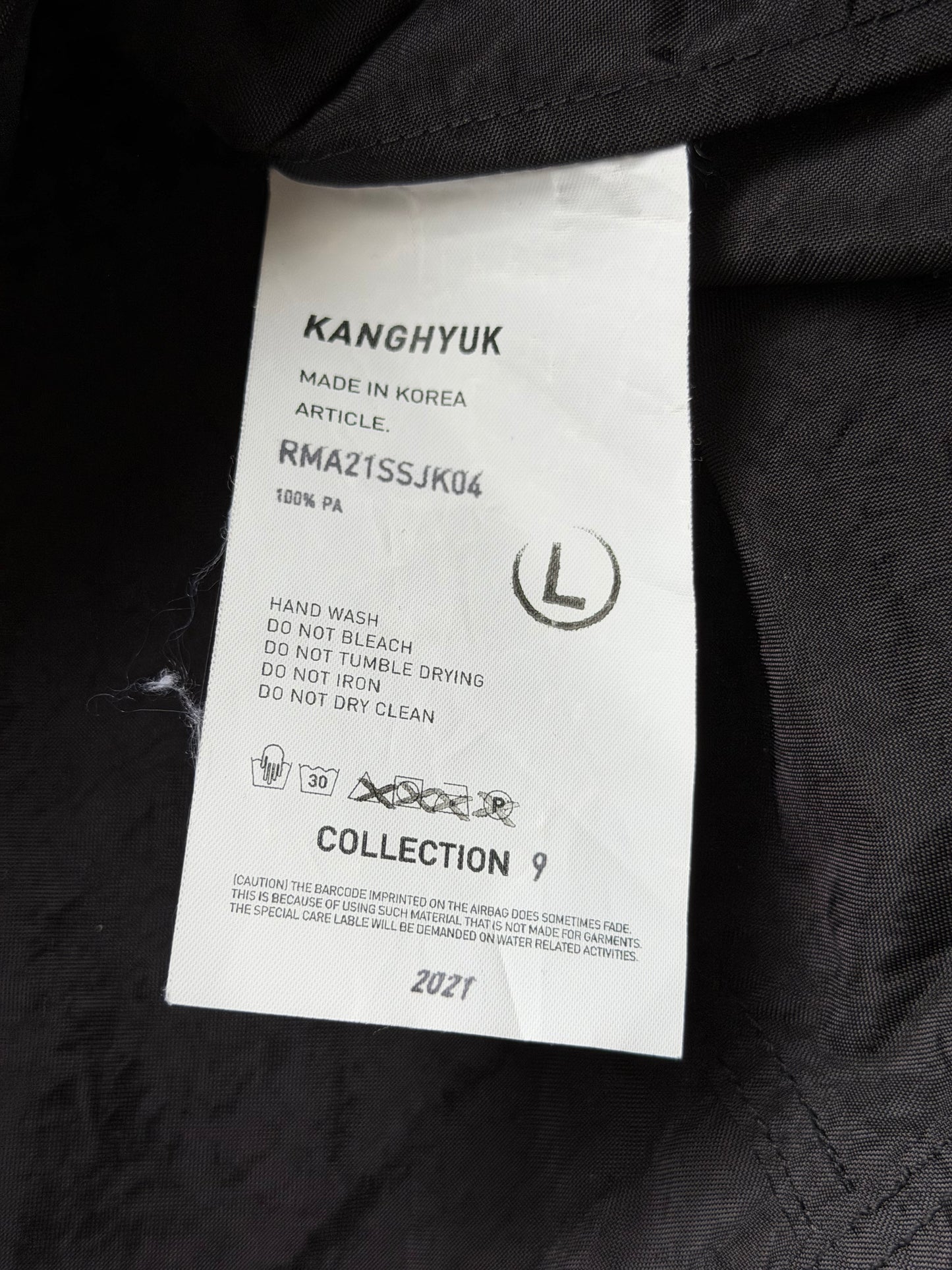 Kanghyuk 2021 Collection 9 Black Padded Jacket (L)