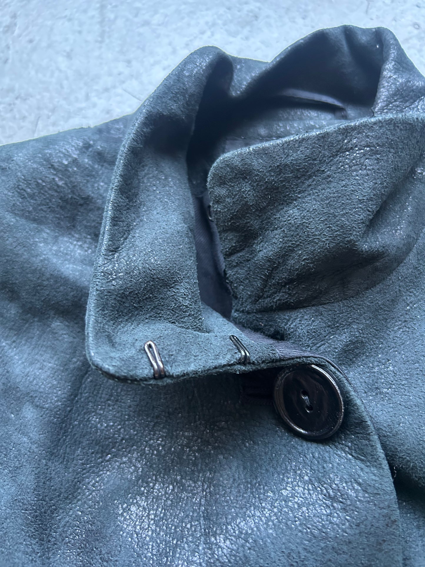 Ann Demeulemeester AW18 Cracked Leather Napoleon Jacket (36)