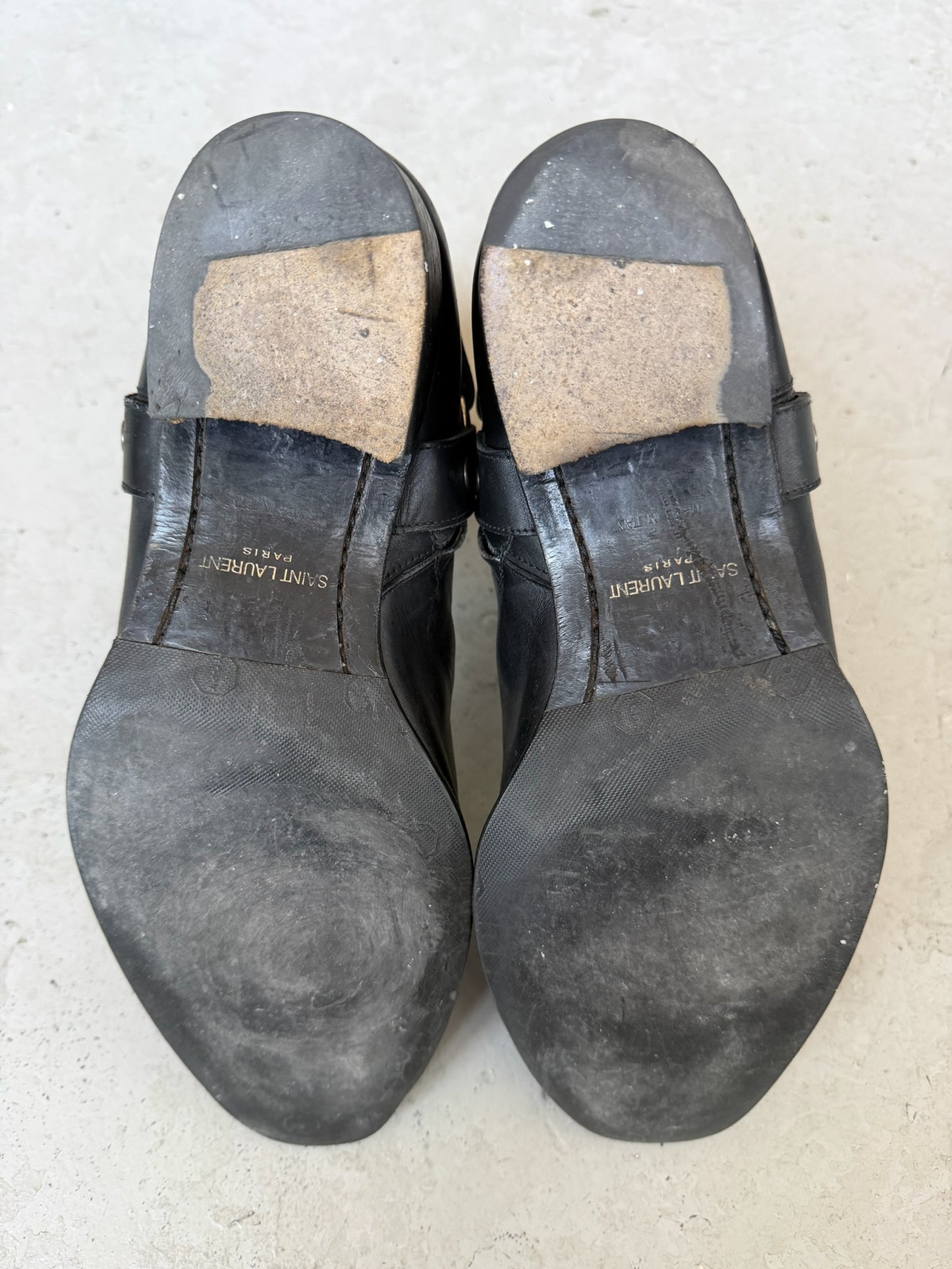 Saint Laurent Paris Leather Harness Wyatt Boots (44)