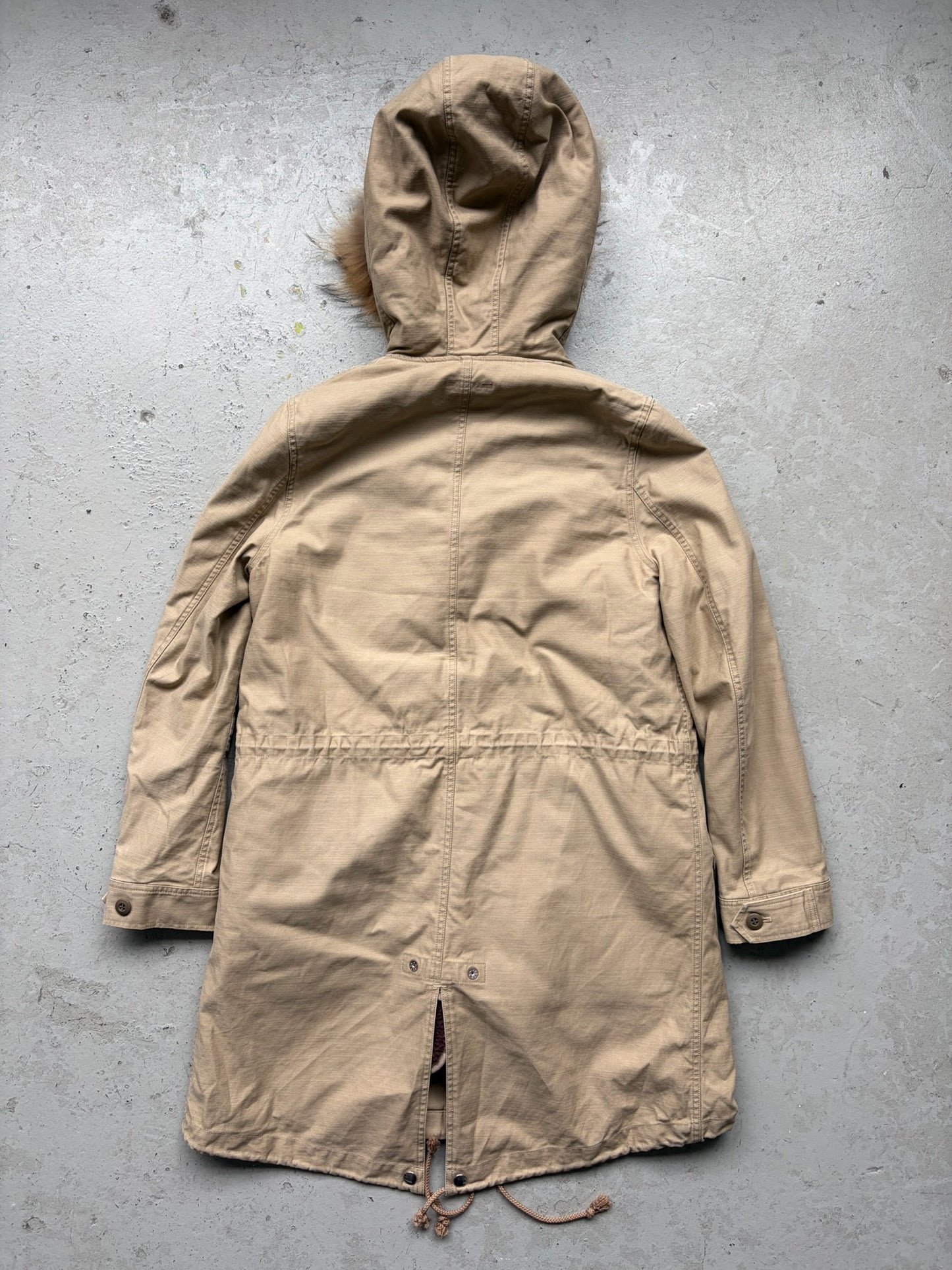 Discovered Tan Fishtail Fur Hooded Parka (2)