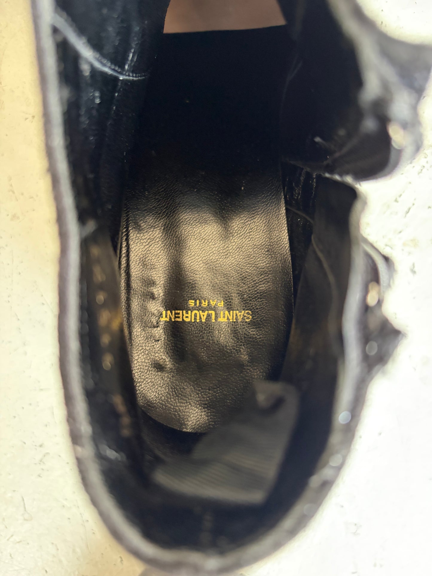 Saint Laurent Paris AW13 Black Glitter Ankle Boots (42.5)