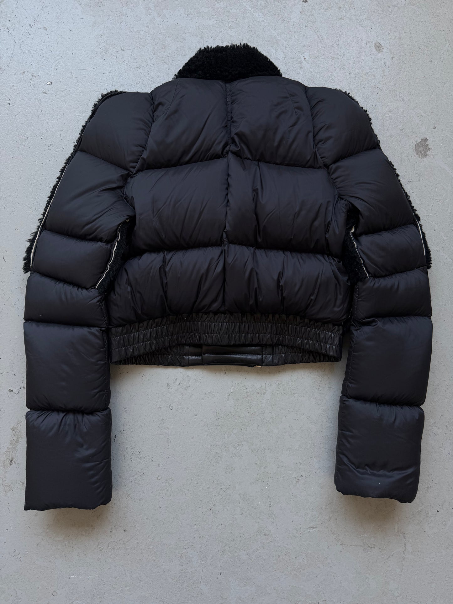 Rick Owens FW19 LARRY Runway Cropped Zionic Shearling Down Jacket (44)