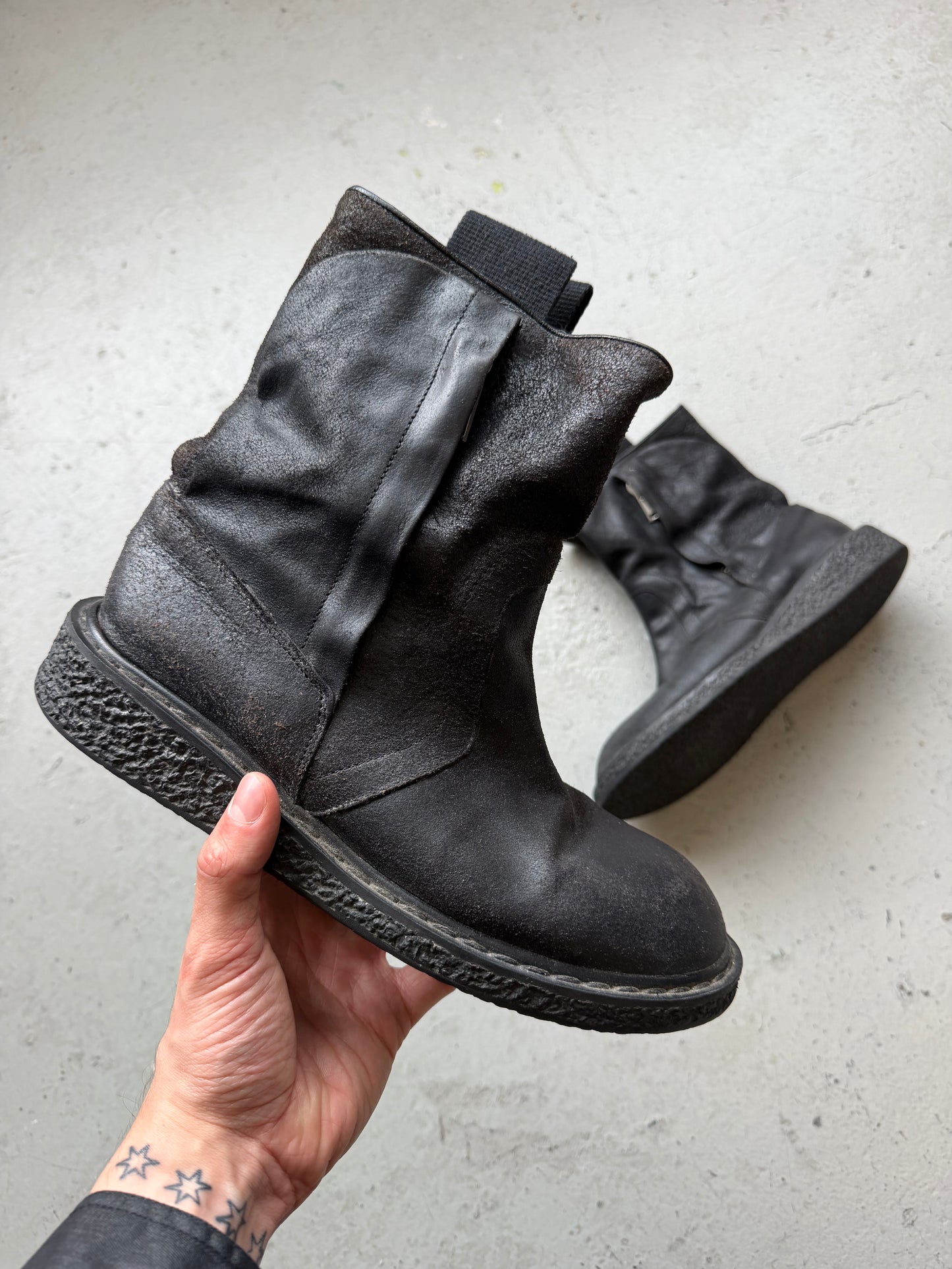 Rick Owens FW09 Crust Pull On Creeper Boots (42.5)
