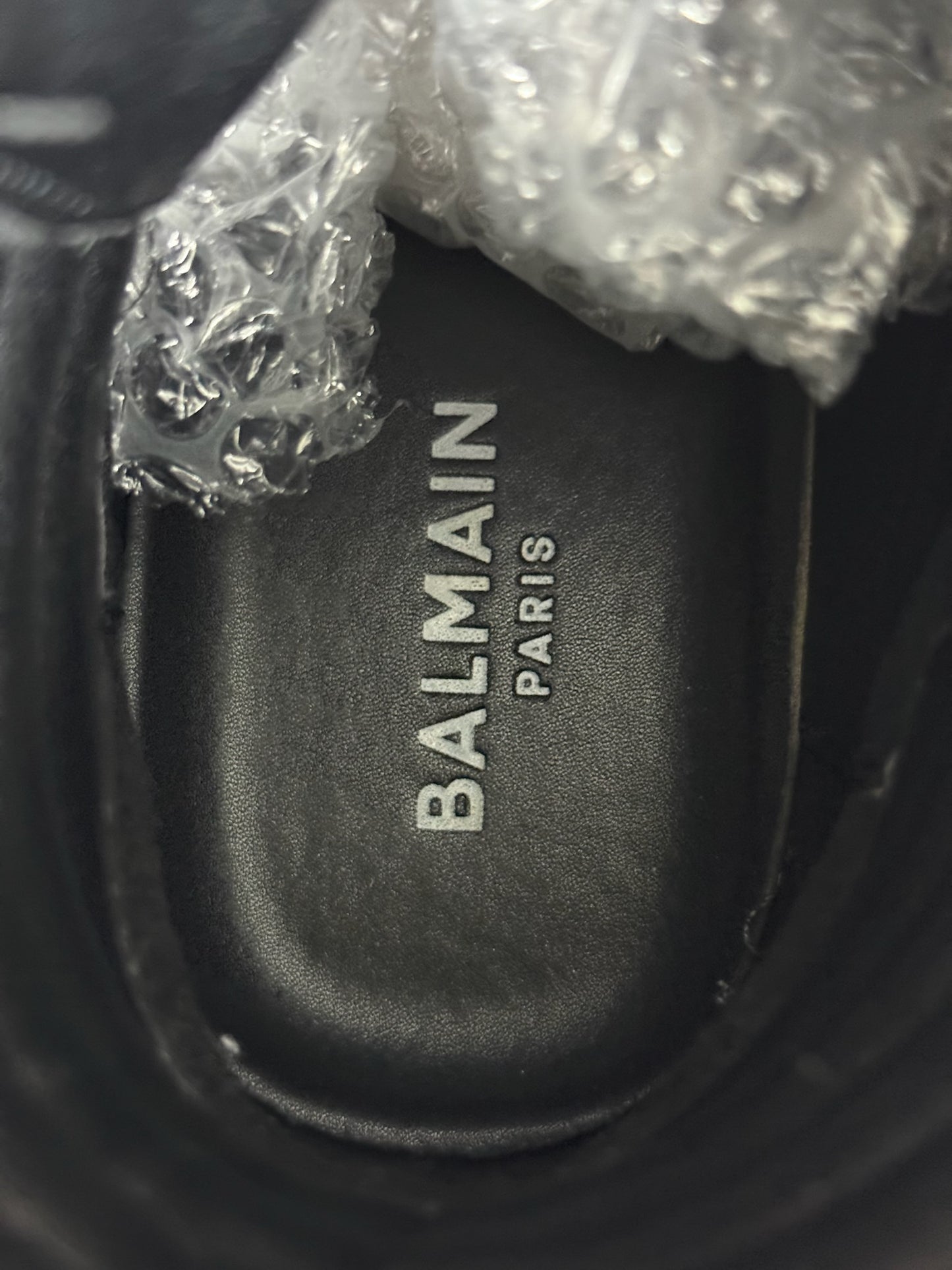 Balmain High Top Gold Studded Leather Sneakers (40)