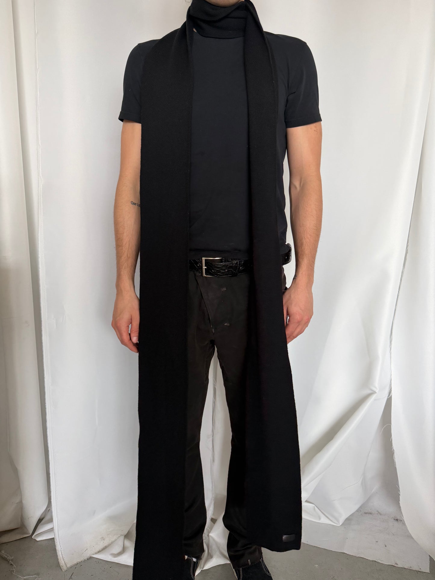 Saint Laurent Paris Black Scarf (OS)