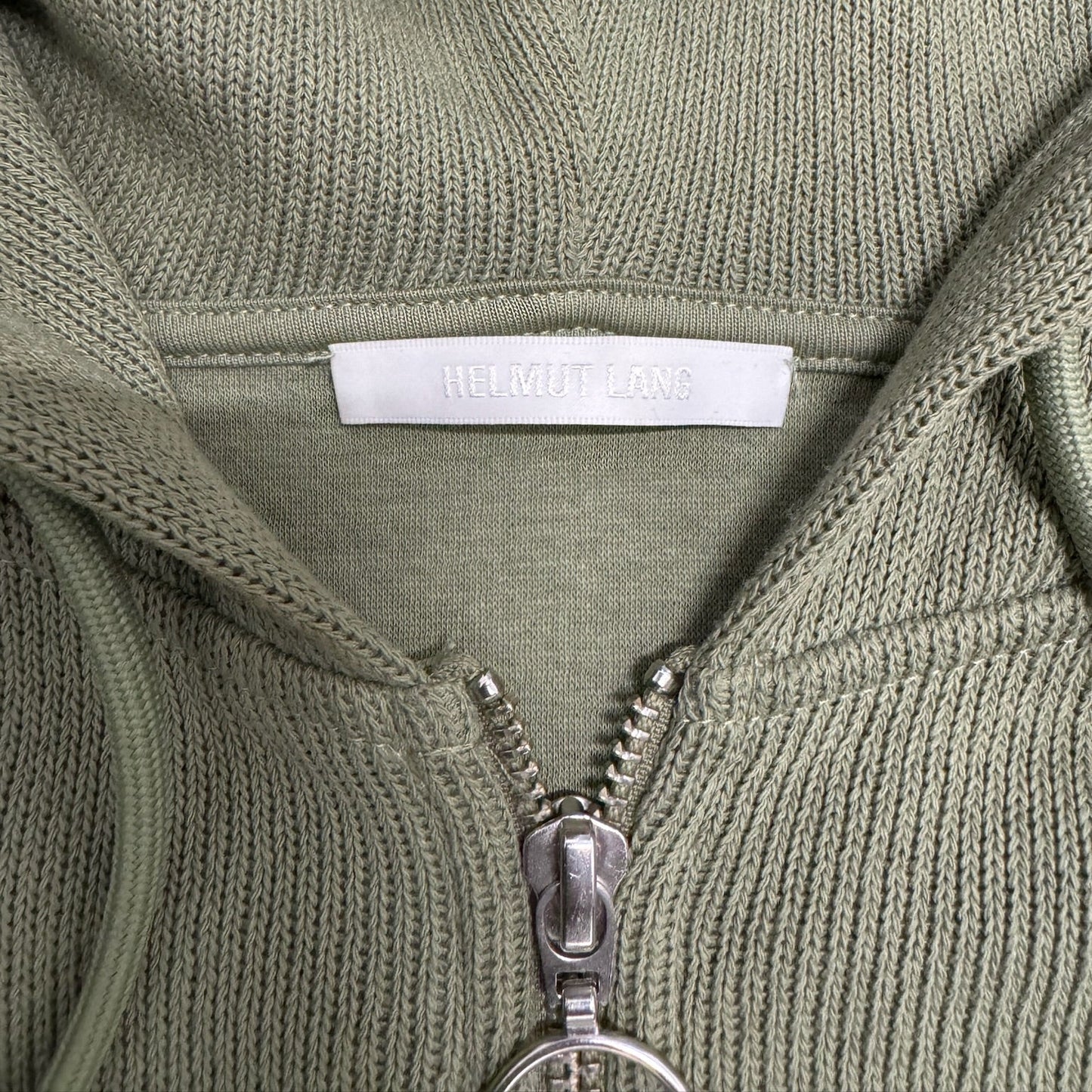 Helmut Lang Olive Knit Zip Up (S)