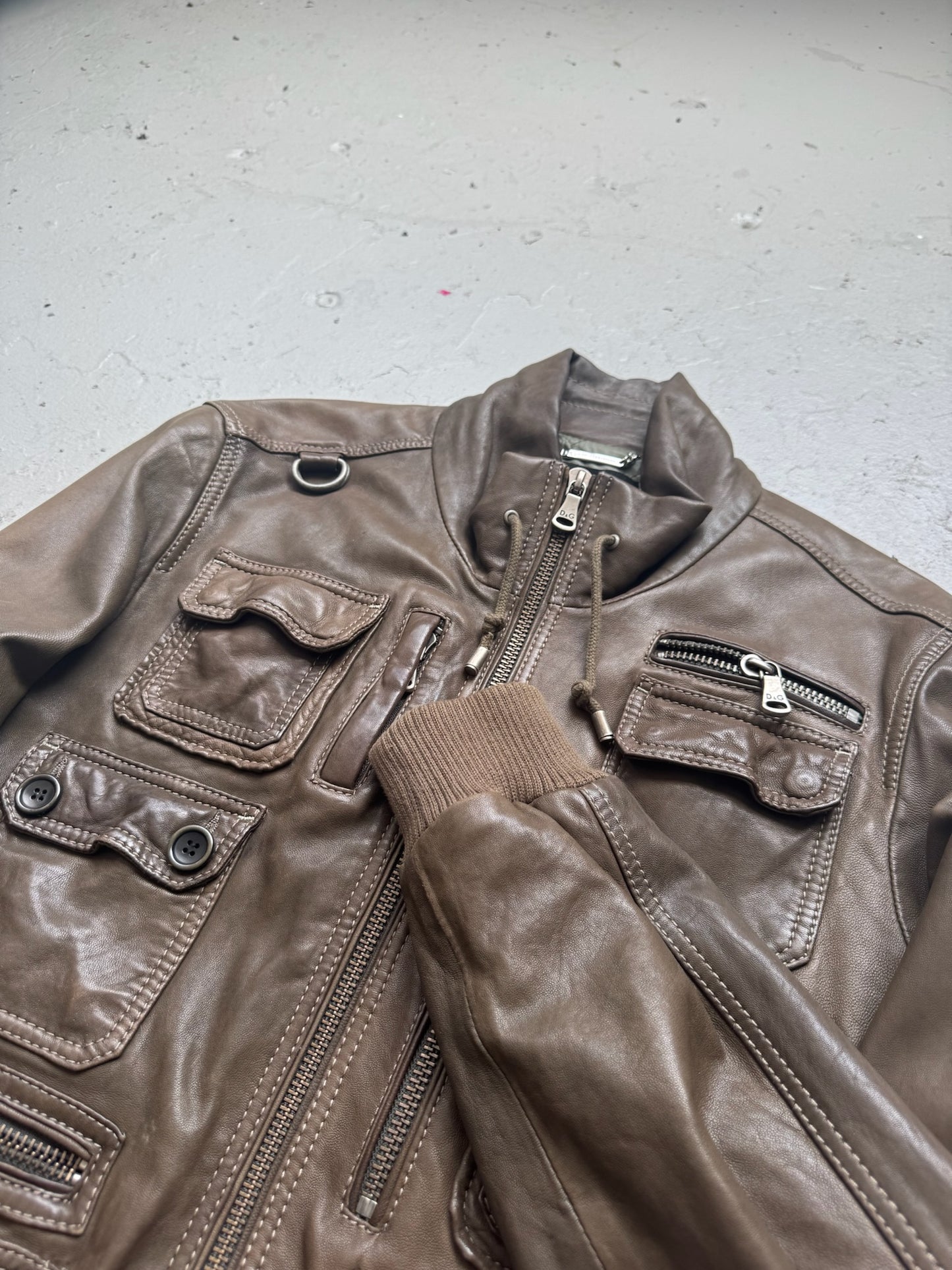 Dolce & Gabbana AW08 Cargo Leather Jacket (52)