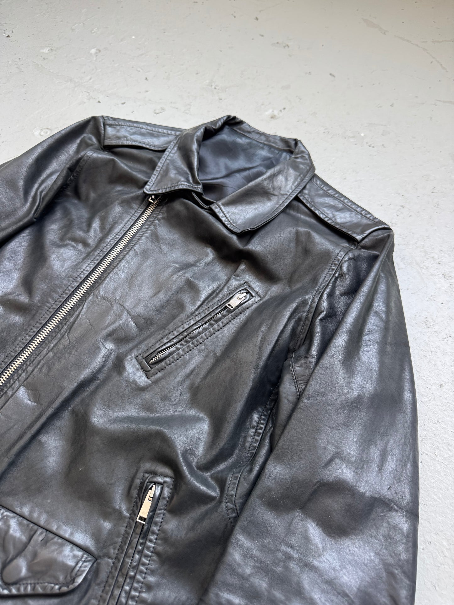 Rick Owens Black Leather Stooges Jacket (M)
