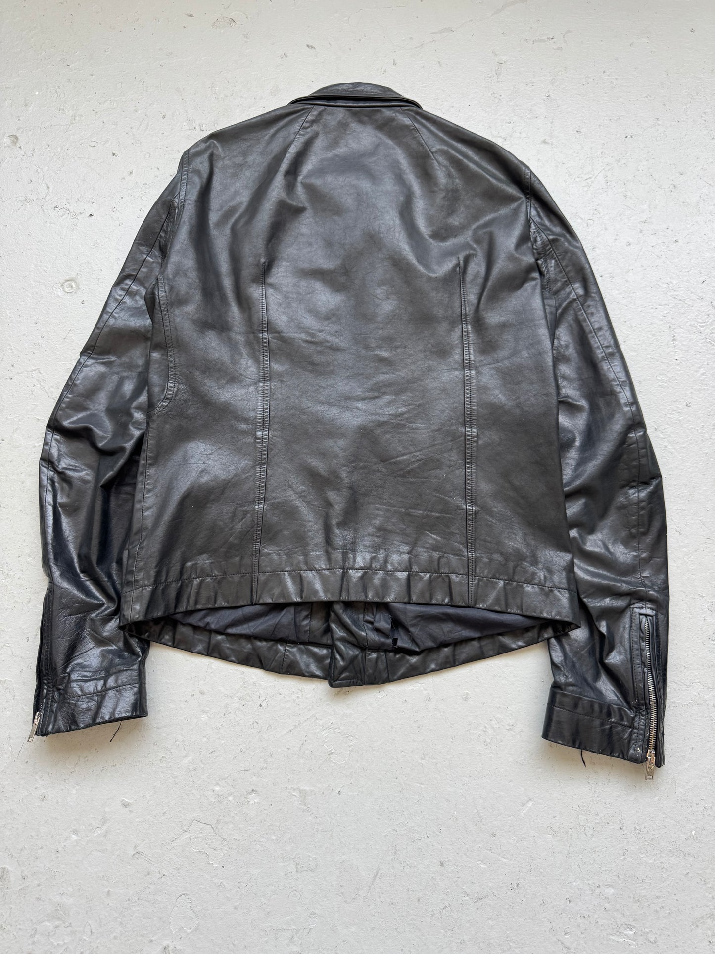 Rick Owens Black Leather Stooges Jacket (M)