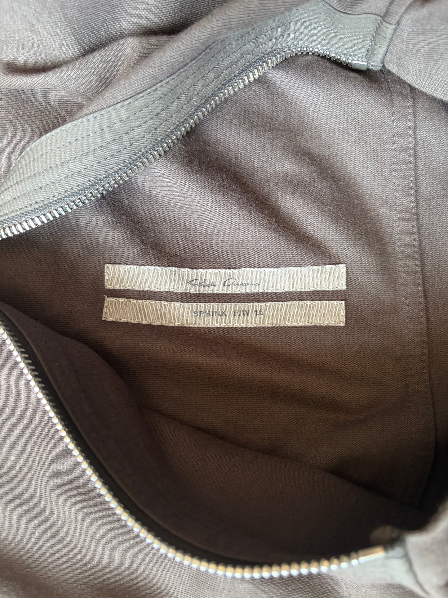 Rick Owens FW15 SPHINX Dark Dust Zip Up Hoodie (S)