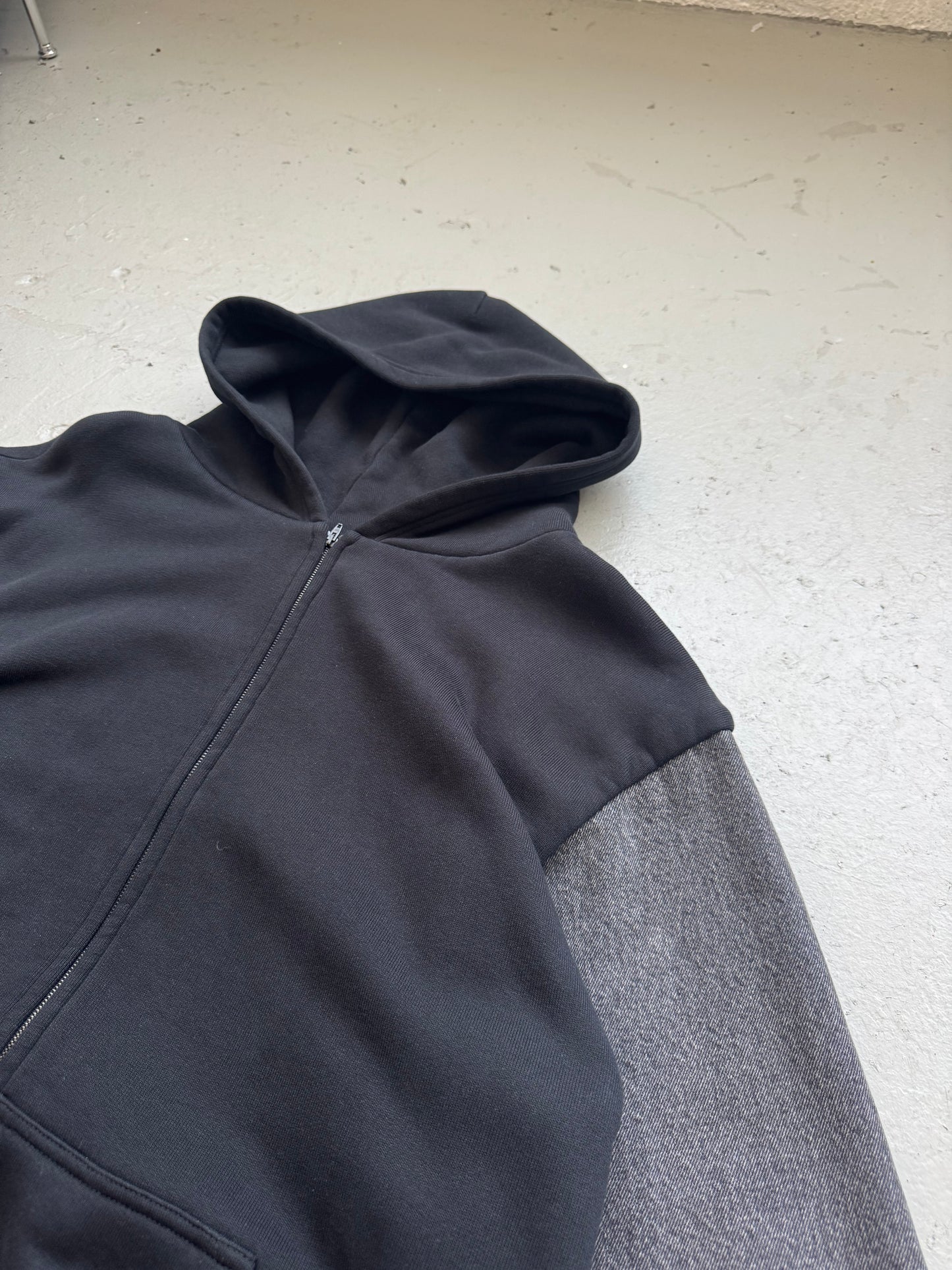 Balenciaga Twinset Denim Sleeve Hooded Jacket (46)