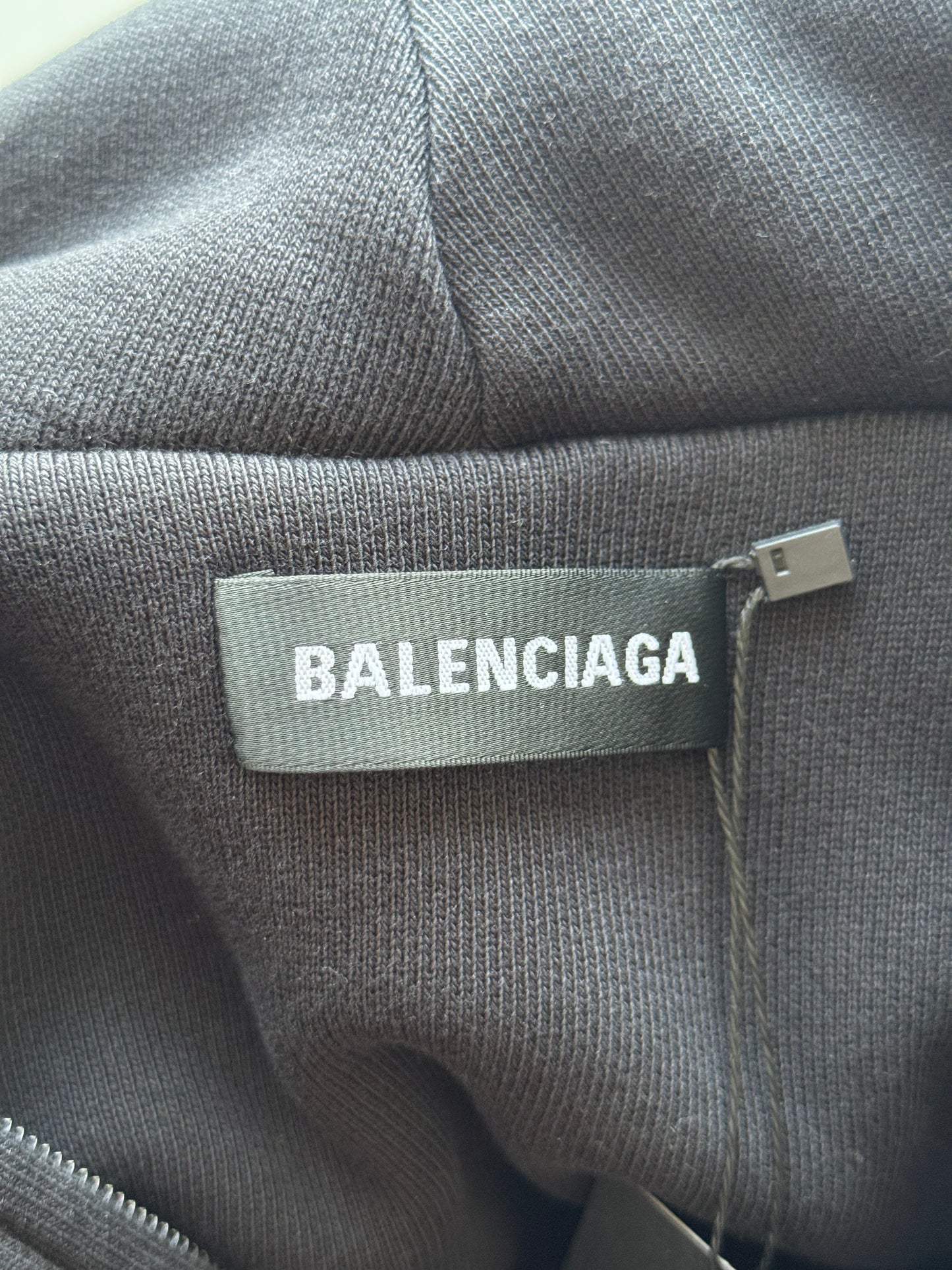 Balenciaga Twinset Denim Sleeve Hooded Jacket (46)