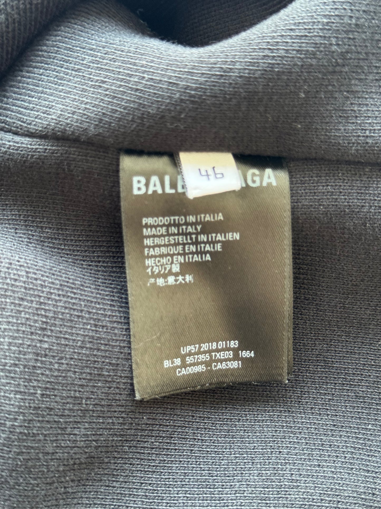 Balenciaga Twinset Denim Sleeve Hooded Jacket (46)