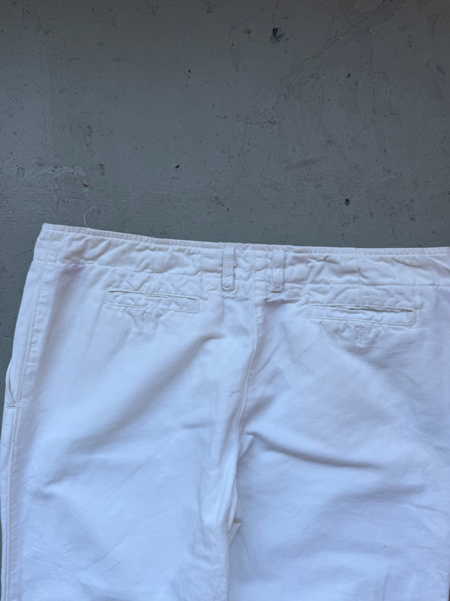 Prada Sport White Cotton Linen Blend Trousers (44)