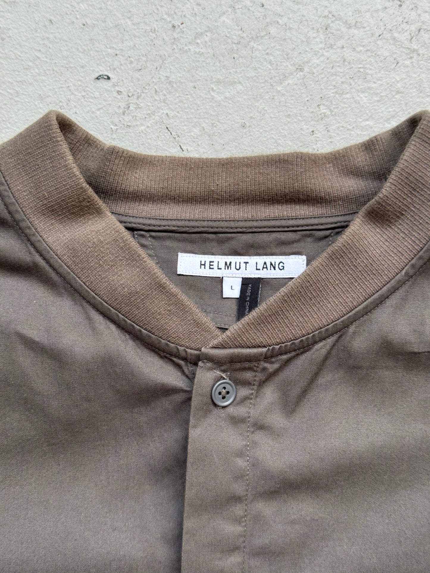 Helmut Lang Collarless Olive Long Sleeve (L)