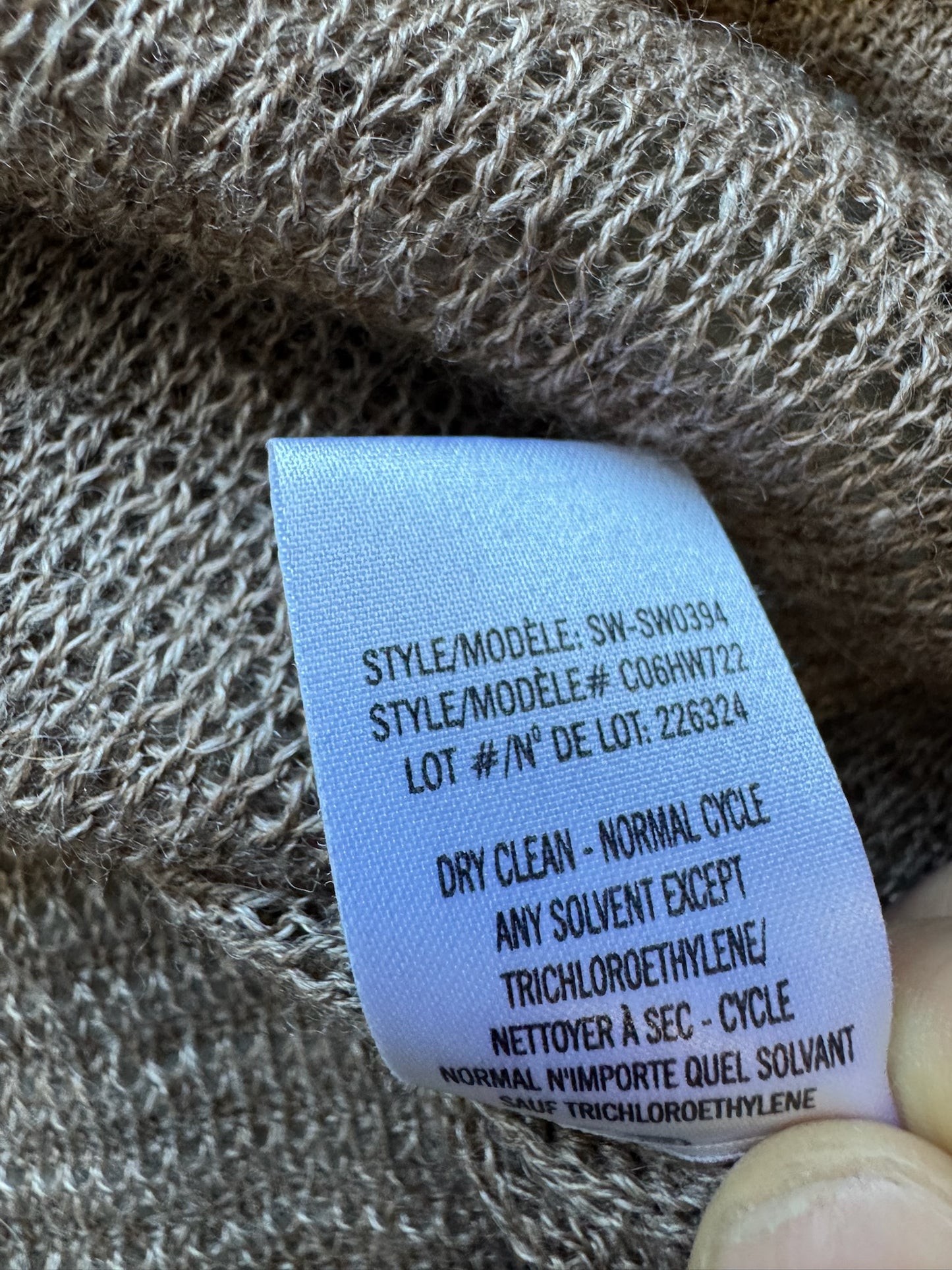 Helmut Lang Tan Alpaca Knit Long Sleeve (P)