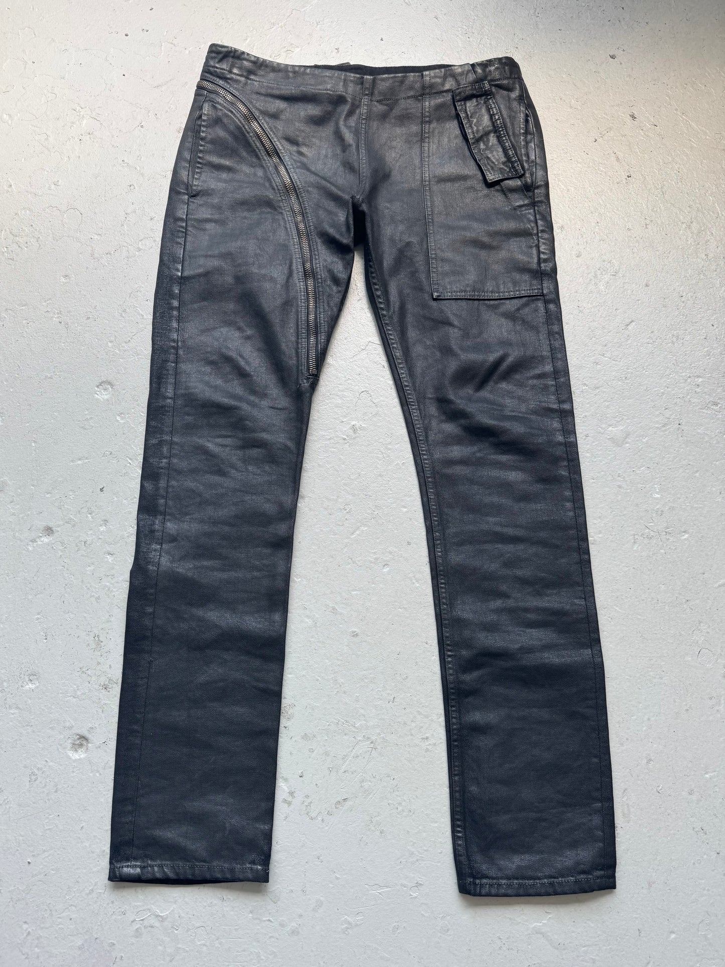 Rick Owens DRKSHDW SS16 Waxed Aircut Denim (L)