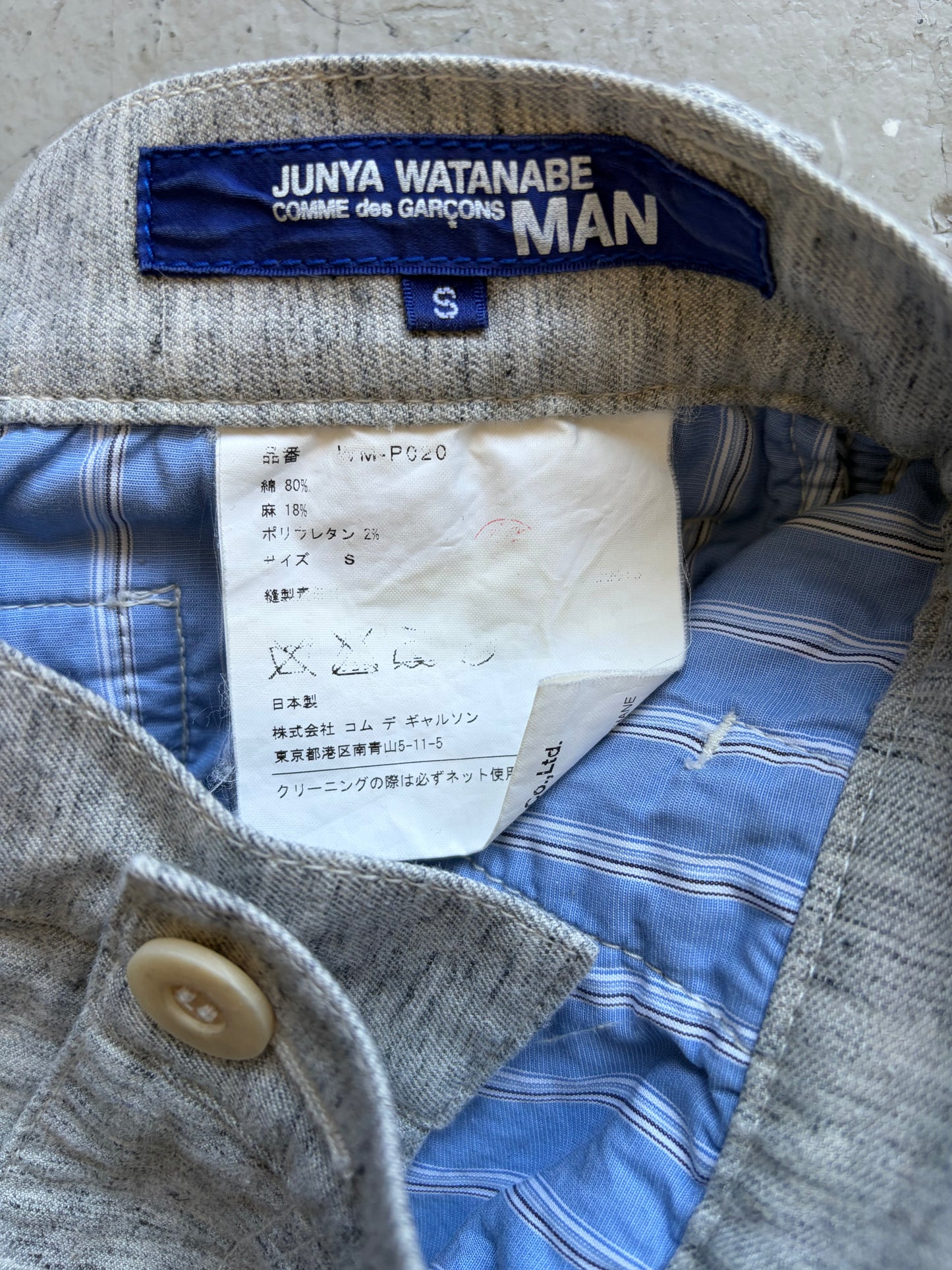 Junya Watanabe Comme Des Garcons Grey Cotton Shorts (S)
