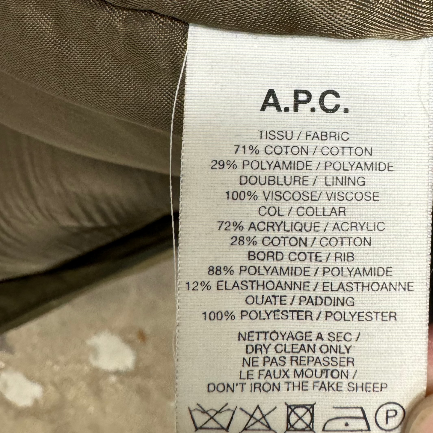 APC Military Green Down Jacket (S)