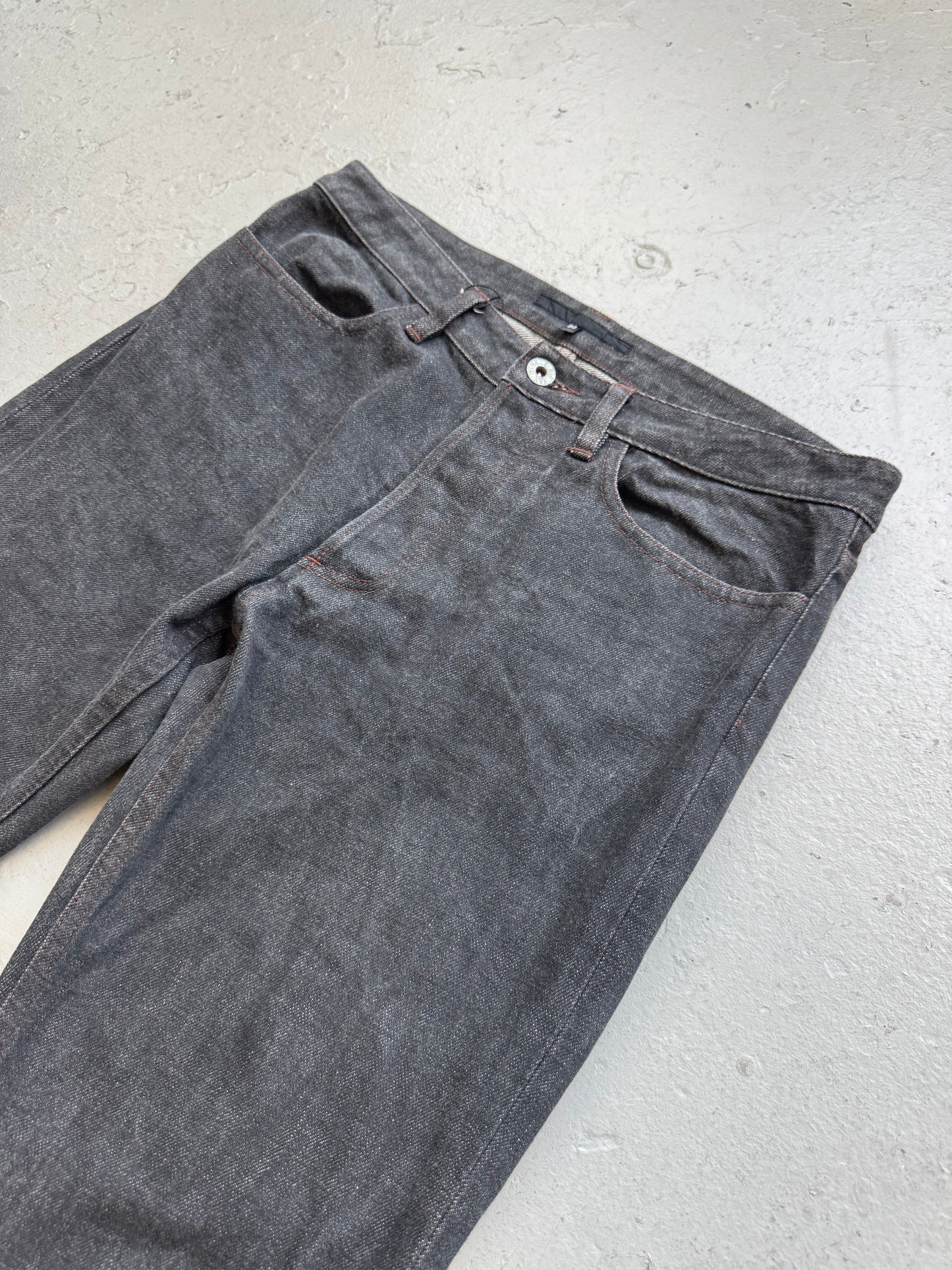 RIPVANWINKLE Grey Denim With Brown Stitching (30)